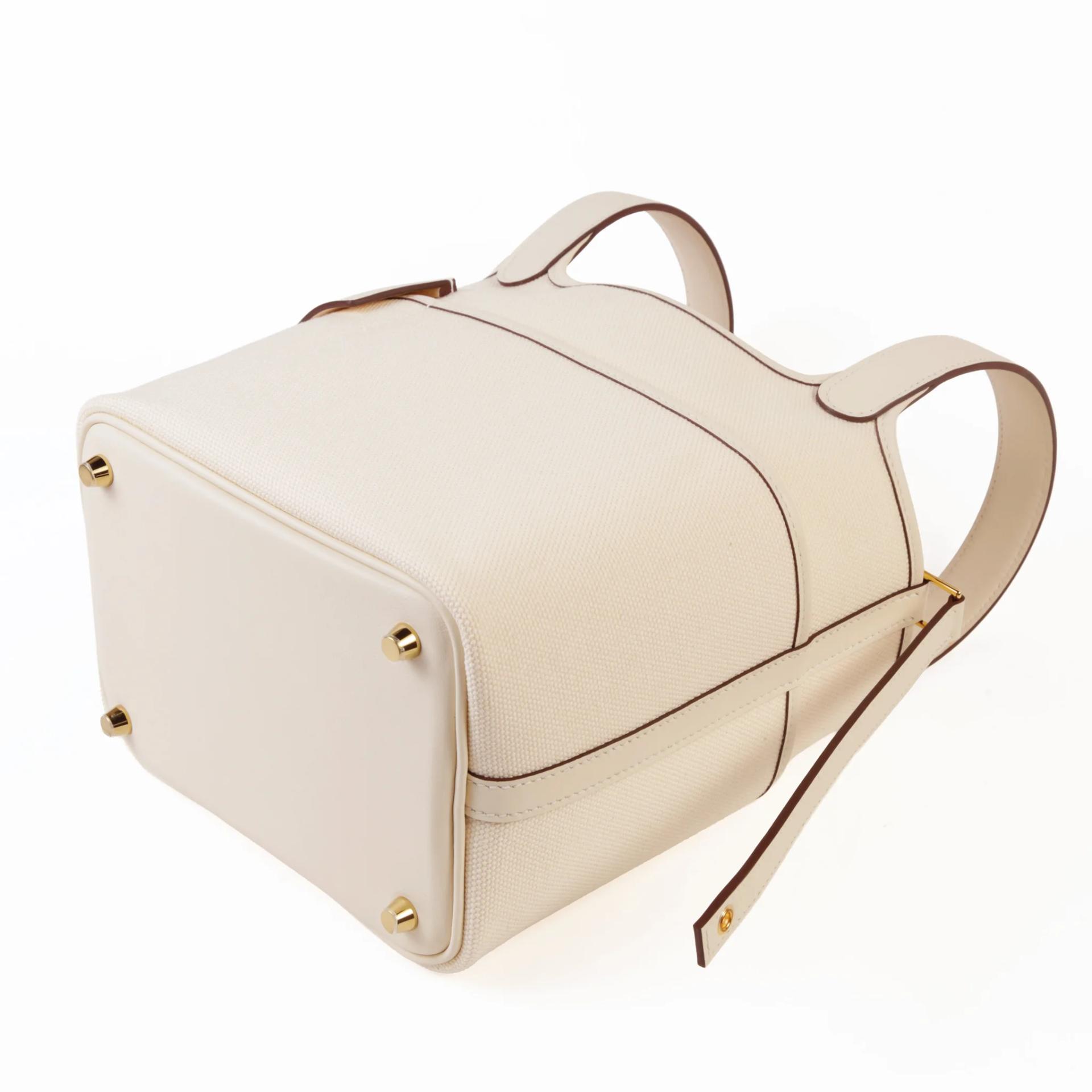 Unused ( Rank NS ) HERMÈS Limited Edition Picotin Lock PM Cargo Nata (I2) Canvas Swift Gold hardware U (2022) - 5