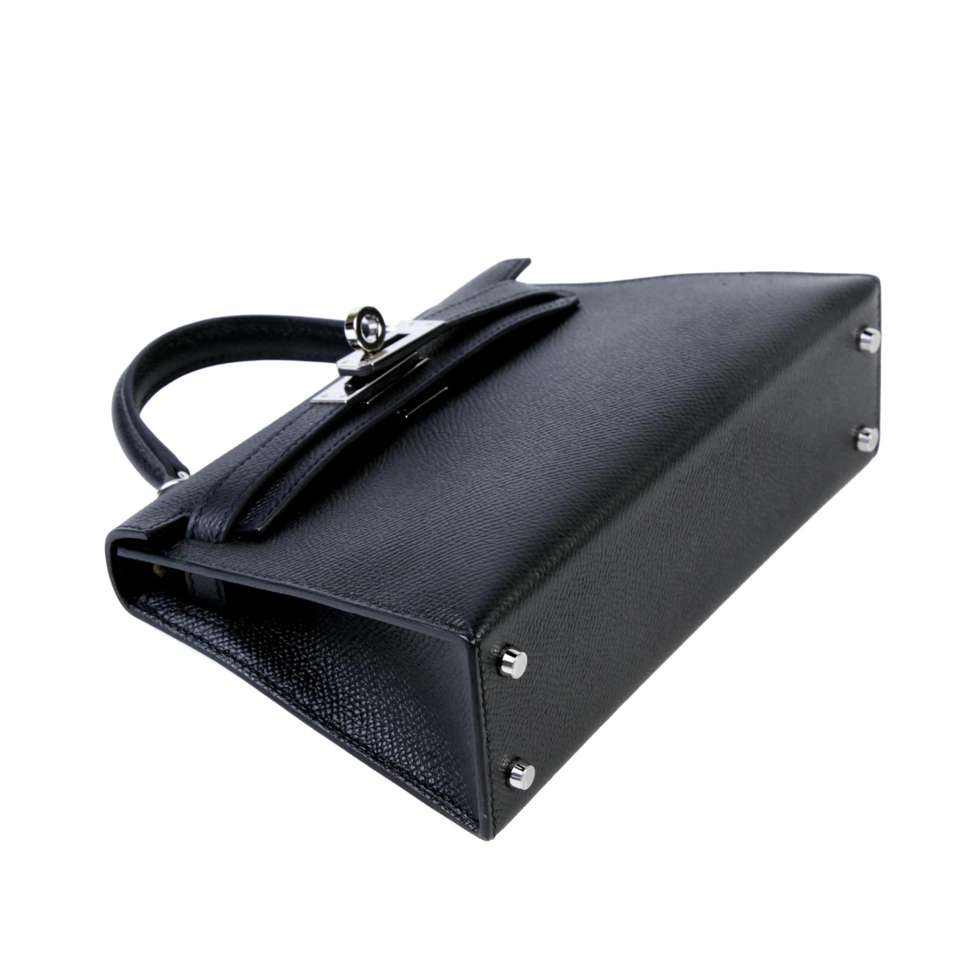 A美品 HERMÈS 愛馬仕 Mini Kelly 二代 89 黑色 Noir (Black) Epsom牛皮 銀扣 G刻 2026年 - 4