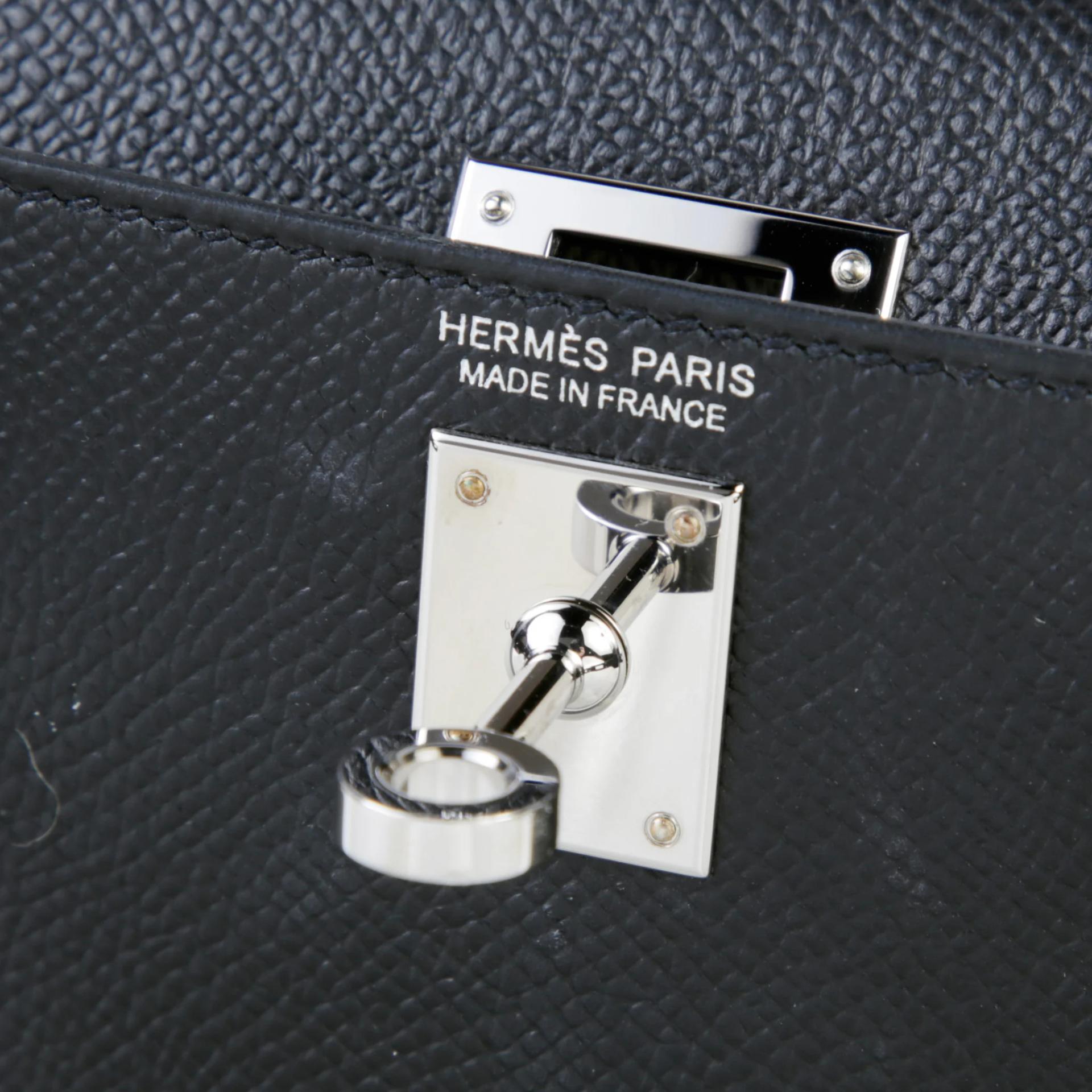 A美品 HERMÈS 愛馬仕 Mini Kelly 二代 89 黑色 Noir (Black) Epsom牛皮 銀扣 G刻 2026年 - 9