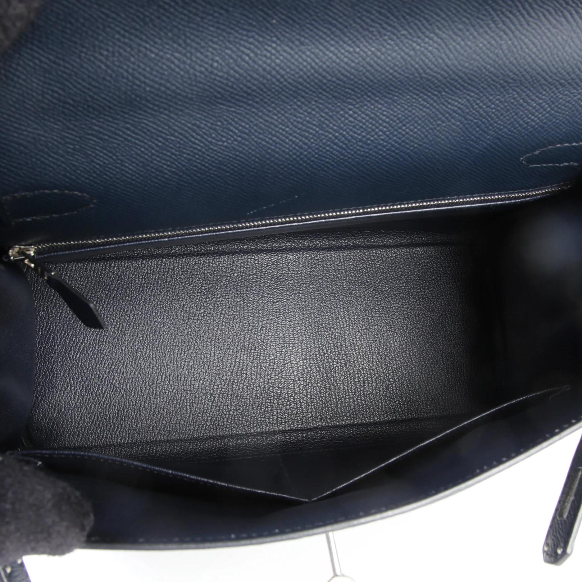 A美品 HERMÈS 愛馬仕 Kelly 28 2Z 午夜藍 Bleu Nuit Epsom牛皮 銀扣 X刻 2016年 - 10