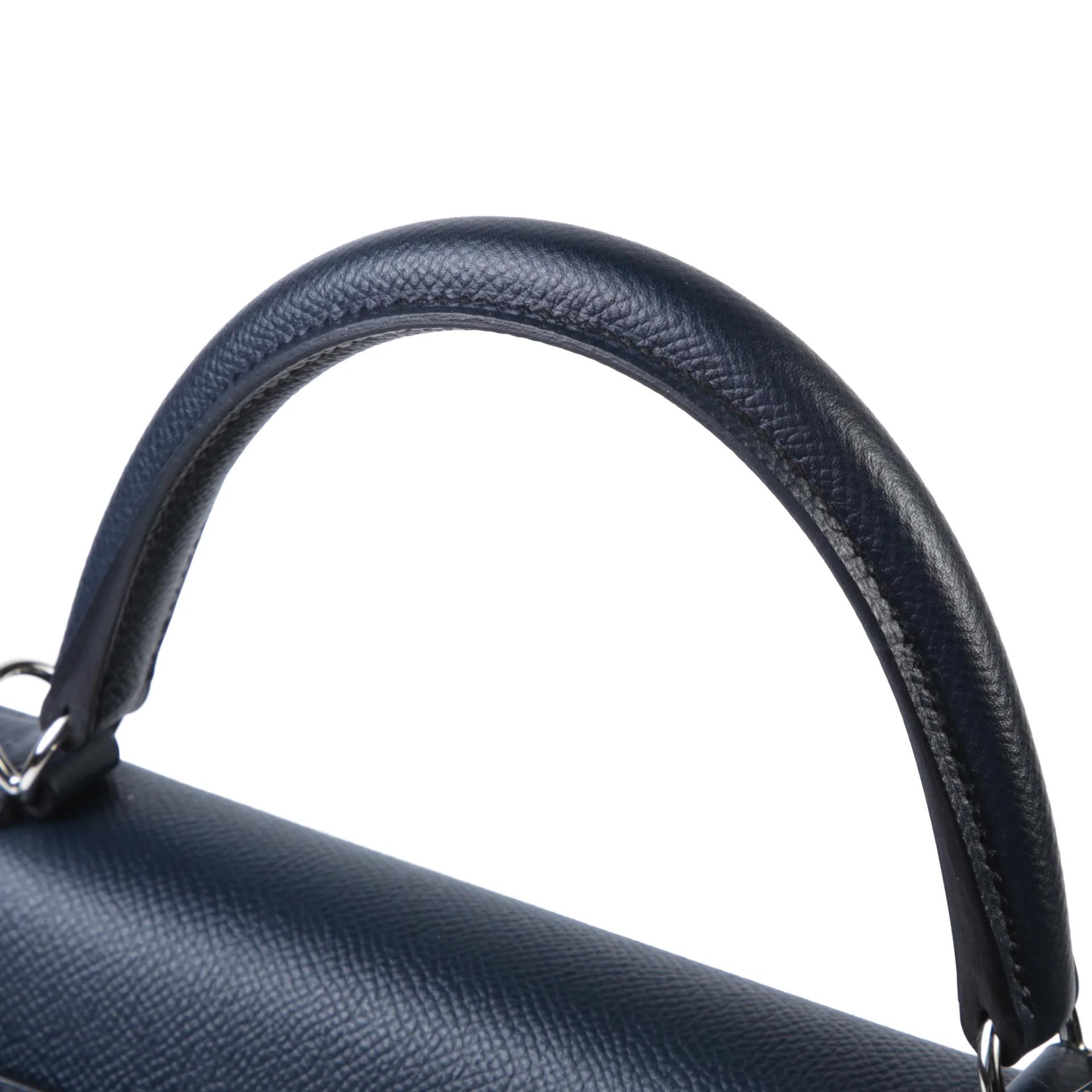 A美品 HERMÈS 愛馬仕 Kelly 28 2Z 午夜藍 Bleu Nuit Epsom牛皮 銀扣 X刻 2016年 - 3
