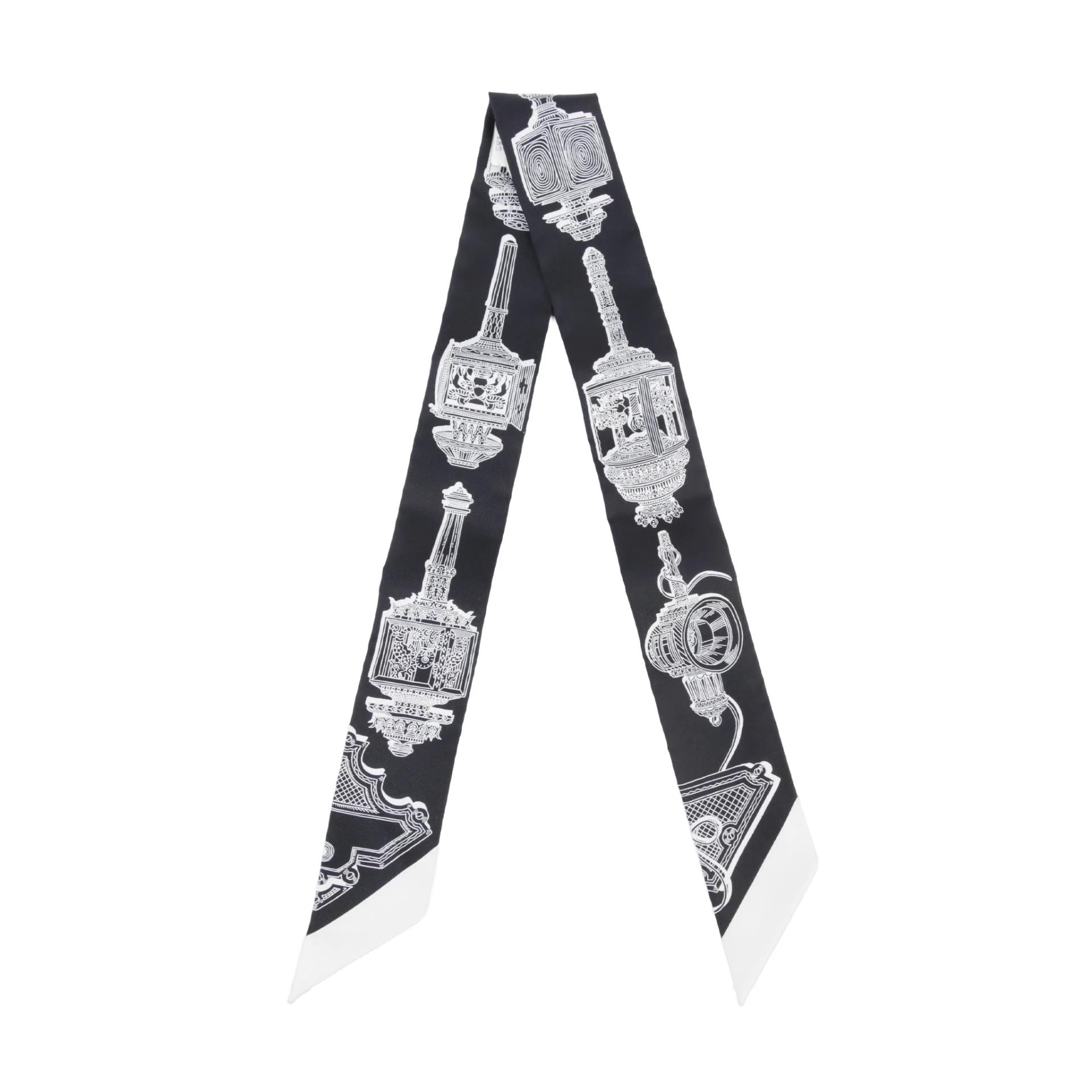 Twilly 絲帶 Merveilleuses Lanternes 黑色 白色