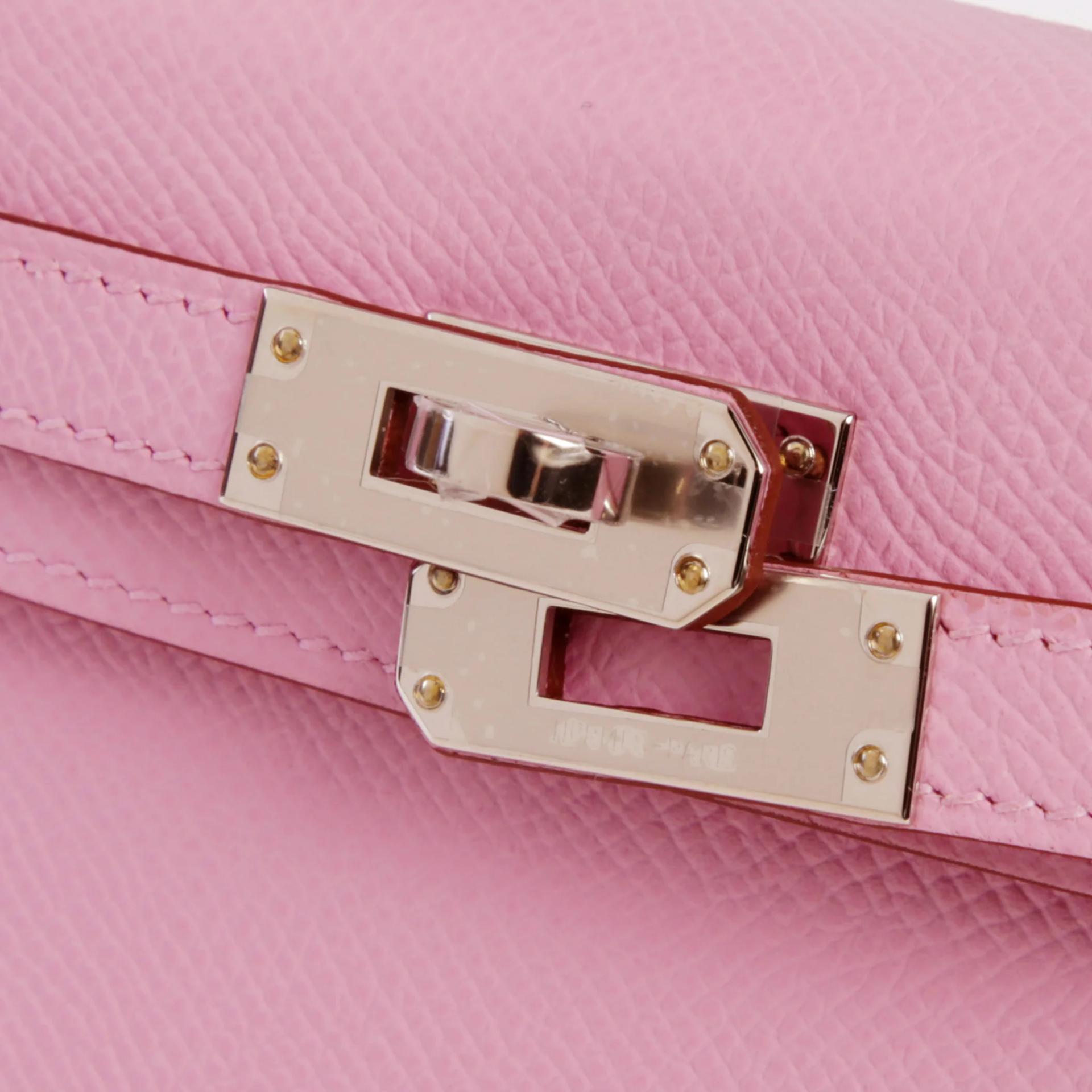 全新 HERMÈS 愛馬仕 Mini Kelly 二代 X9 錦葵紫 Mauve Sylvestre Epsom牛皮 銀扣 G刻 2026年 - 8