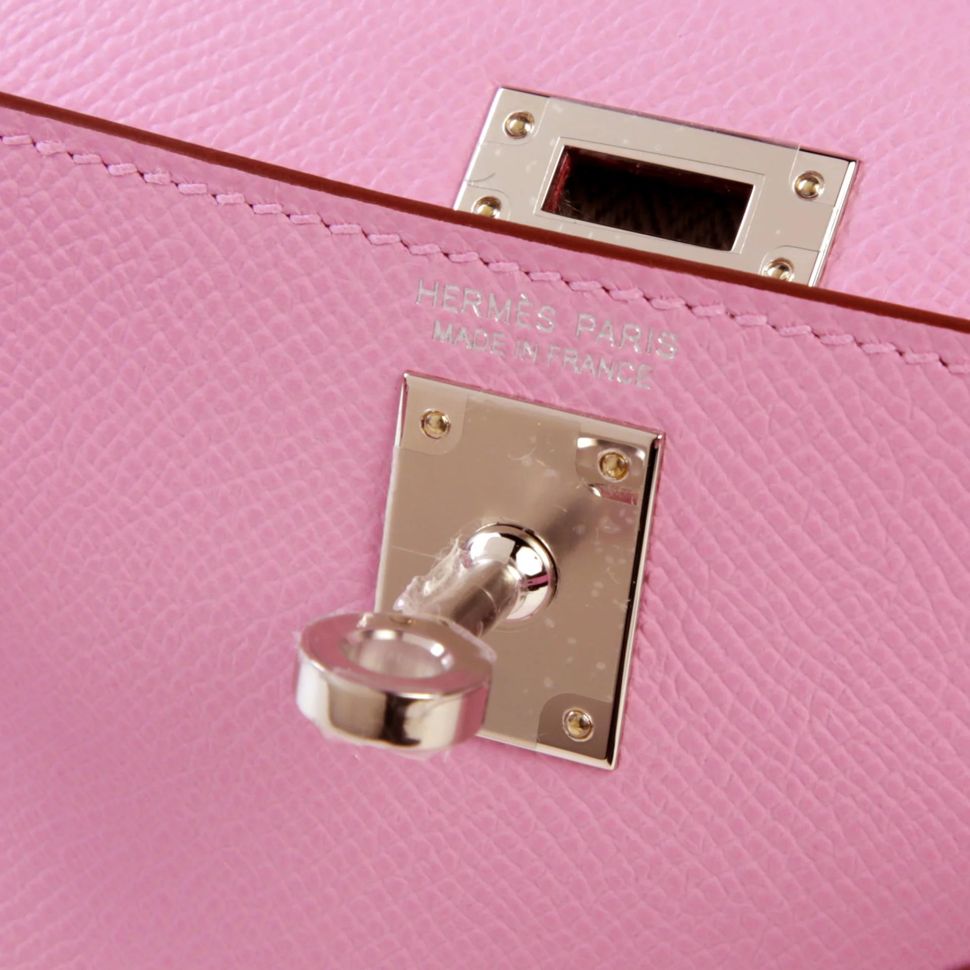 全新 HERMÈS 愛馬仕 Mini Kelly 二代 X9 錦葵紫 Mauve Sylvestre Epsom牛皮 銀扣 G刻 2026年 - 9