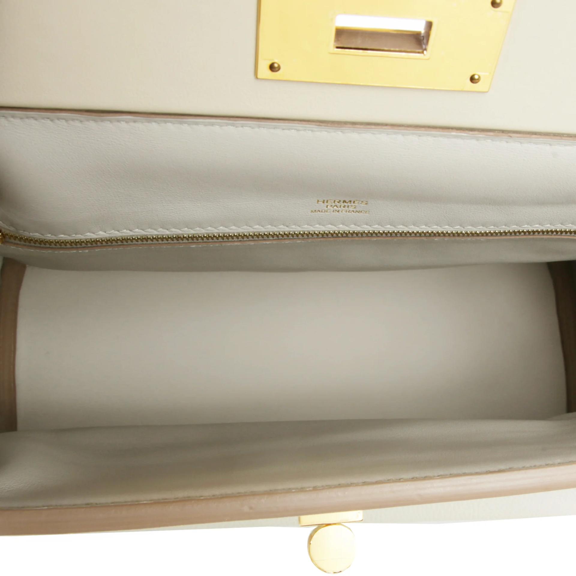 Excellent ( Rank SA ) HERMÈS 24/24 - 29 Verso Gris Perle (80) Nata (I2) Togo Swift Gold hardware Y (2020) - 11