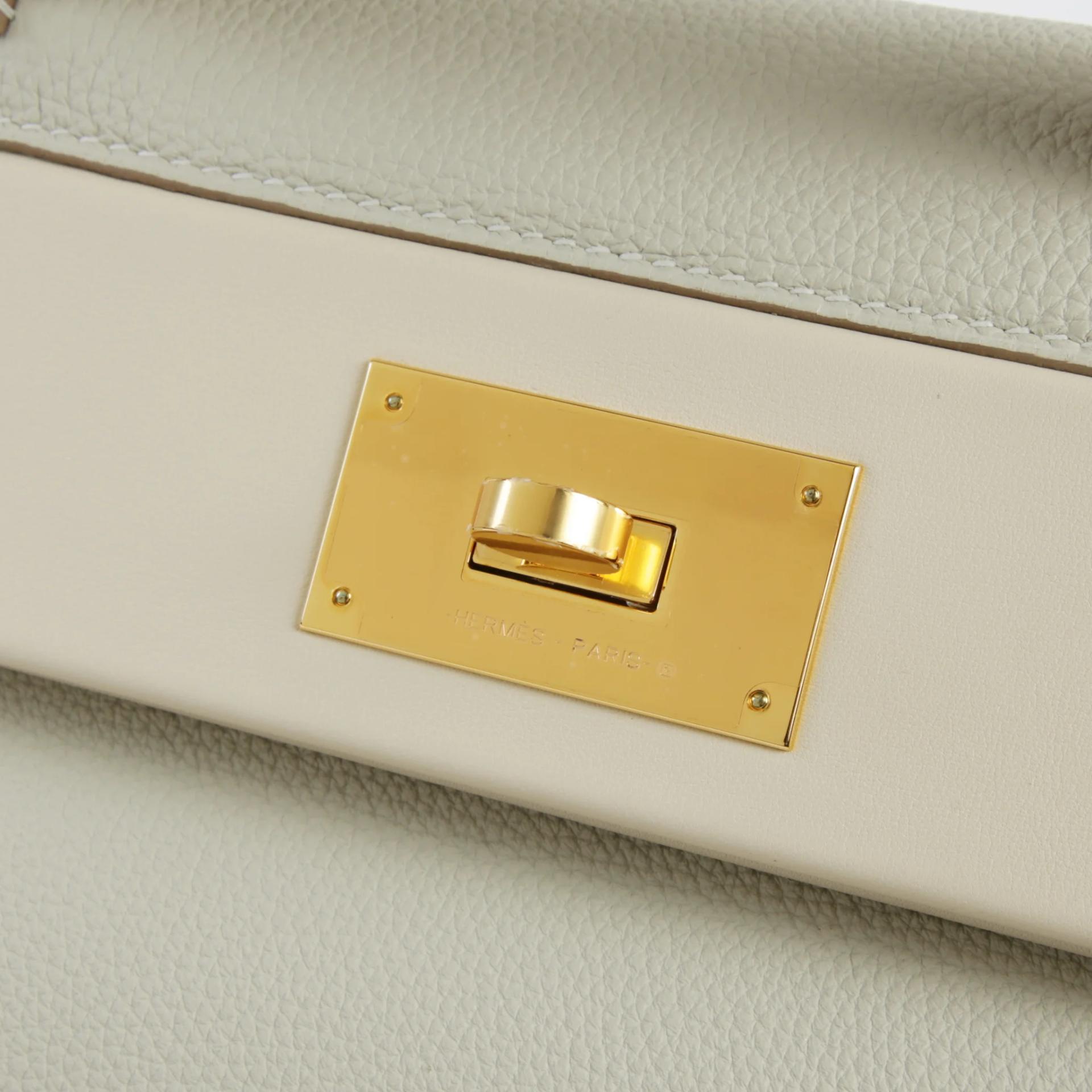 Excellent ( Rank SA ) HERMÈS 24/24 - 29 Verso Gris Perle (80) Nata (I2) Togo Swift Gold hardware Y (2020) - 8