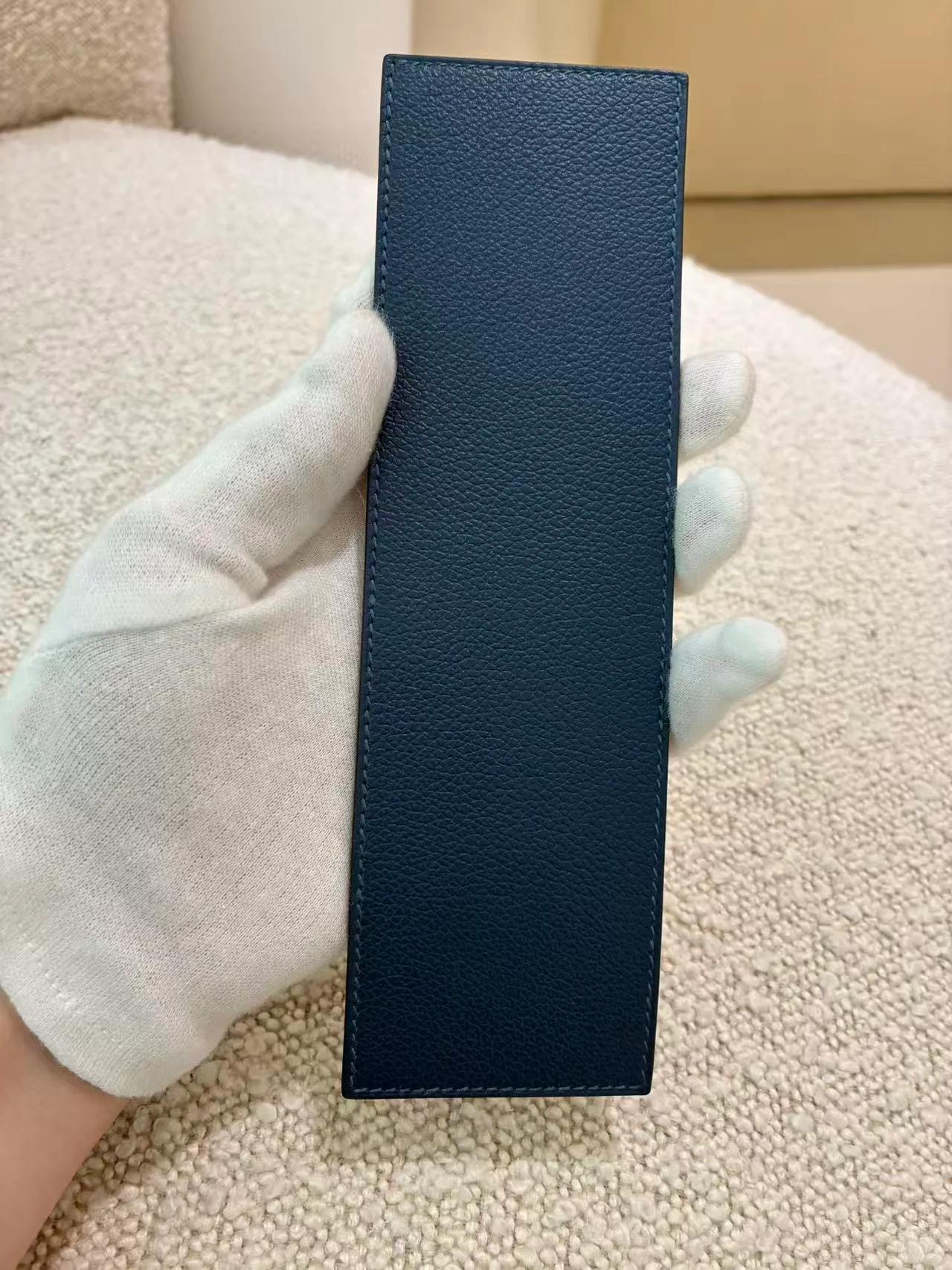 Excellent ( Rank SA ) HERMÈS Kelly Danse Deep Blue (S4) Evercolor Palladium hardware D (2019) - 30