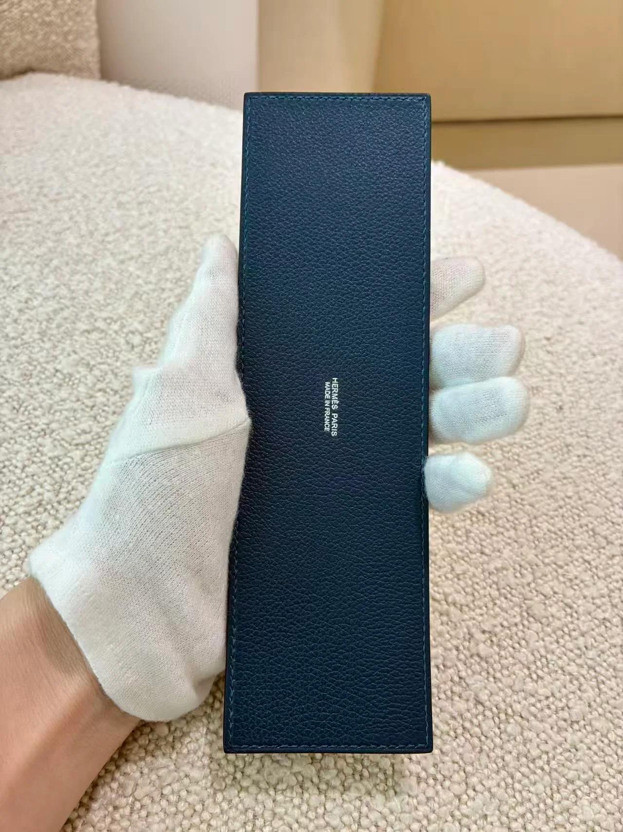 Excellent ( Rank SA ) HERMÈS Kelly Danse Deep Blue (S4) Evercolor Palladium hardware D (2019) - 29