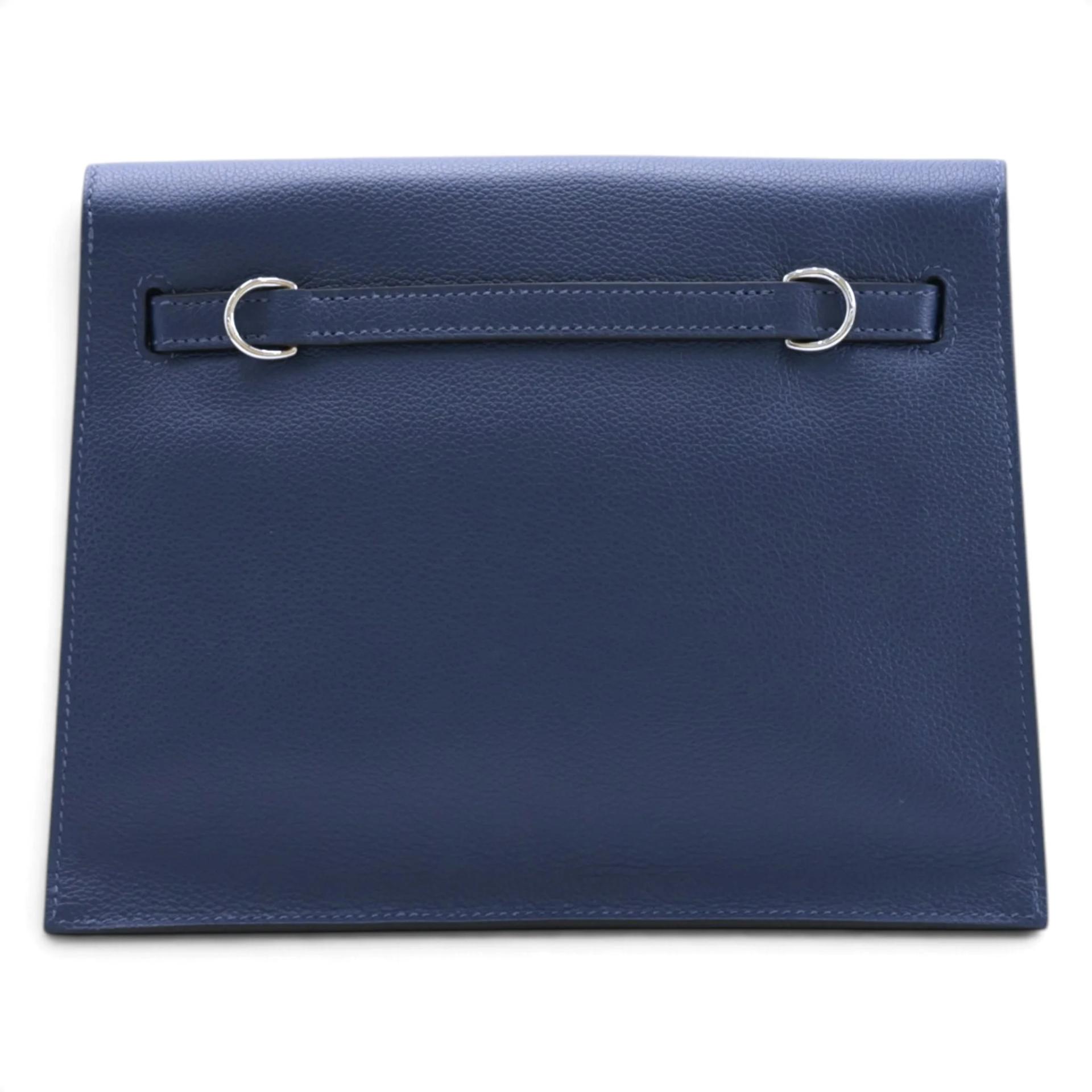 Excellent ( Rank SA ) HERMÈS Kelly Danse Deep Blue (S4) Evercolor Palladium hardware D (2019) - 2