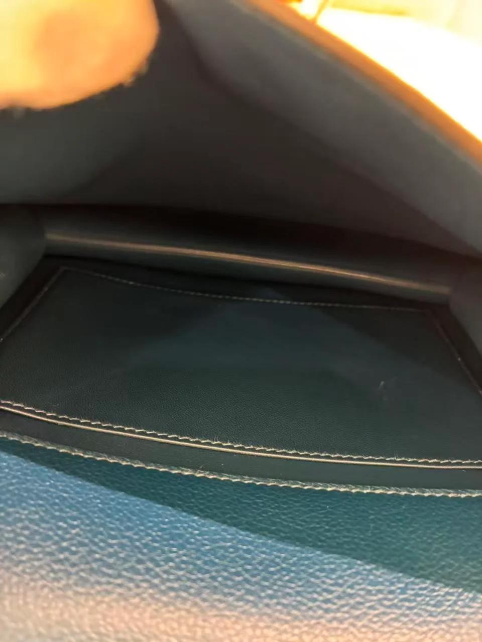 Excellent ( Rank SA ) HERMÈS Kelly Danse Deep Blue (S4) Evercolor Palladium hardware D (2019) - 21