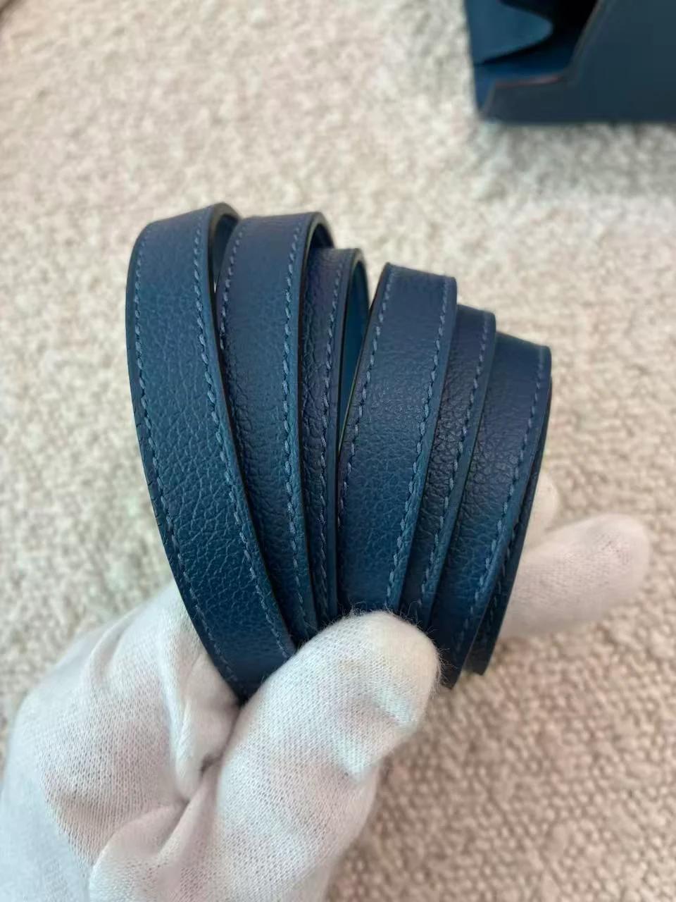 Excellent ( Rank SA ) HERMÈS Kelly Danse Deep Blue (S4) Evercolor Palladium hardware D (2019) - 31