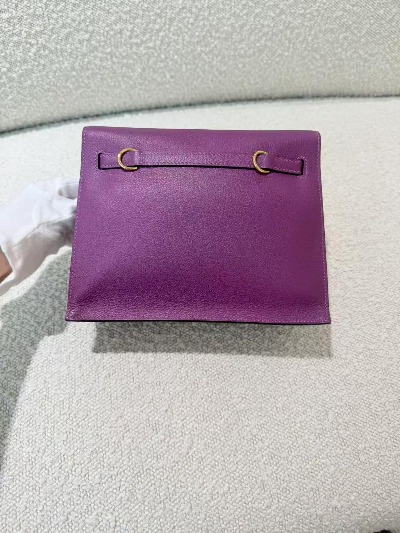 Very Good ( Rank A) HERMÈS Kelly Danse Anemone (P9) Evercolor Gold hardware D (2019) - 6