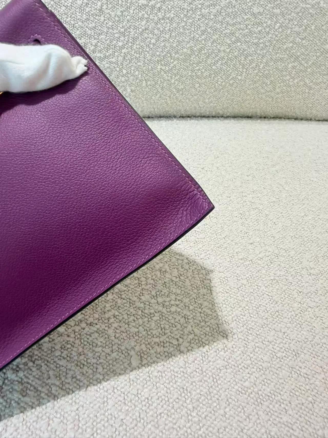 Very Good ( Rank A) HERMÈS Kelly Danse Anemone (P9) Evercolor Gold hardware D (2019) - 14