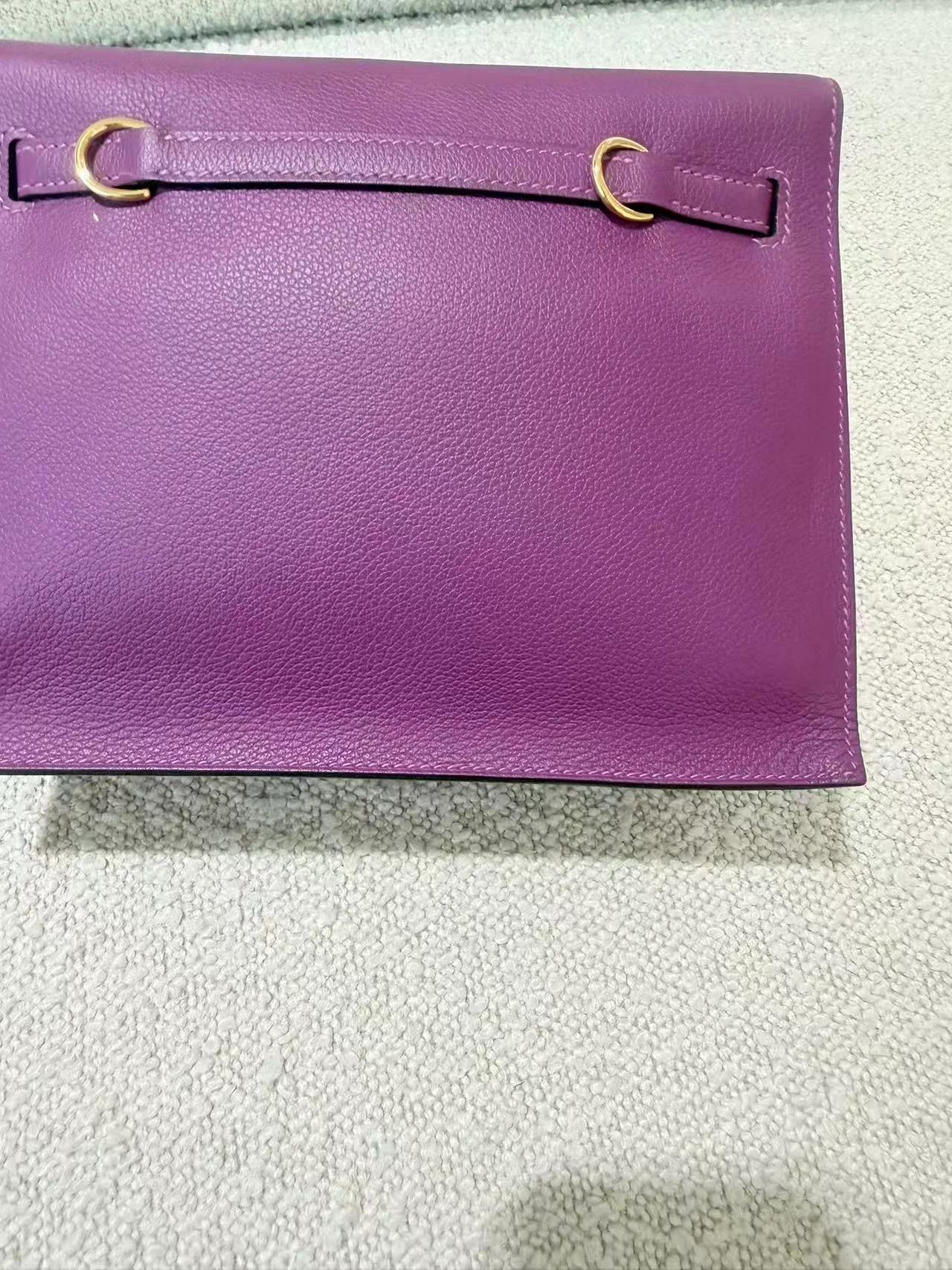 Very Good ( Rank A) HERMÈS Kelly Danse Anemone (P9) Evercolor Gold hardware D (2019) - 7