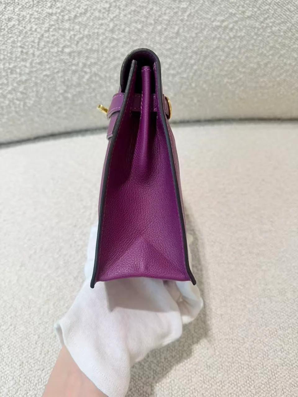 Very Good ( Rank A) HERMÈS Kelly Danse Anemone (P9) Evercolor Gold hardware D (2019) - 10