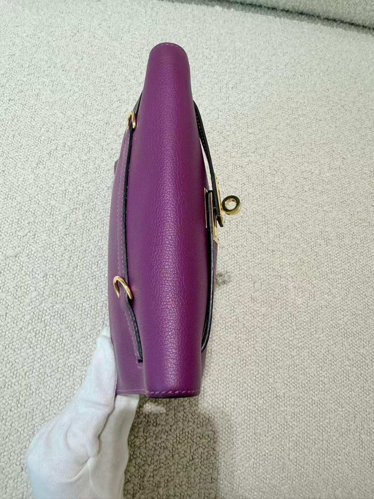 Very Good ( Rank A) HERMÈS Kelly Danse Anemone (P9) Evercolor Gold hardware D (2019) - 11