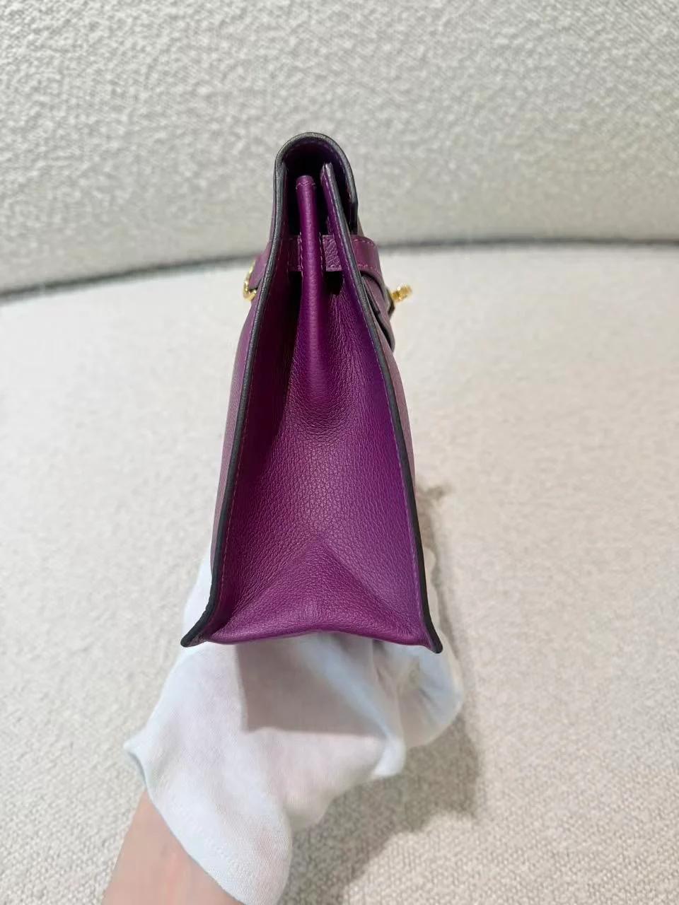Very Good ( Rank A) HERMÈS Kelly Danse Anemone (P9) Evercolor Gold hardware D (2019) - 9