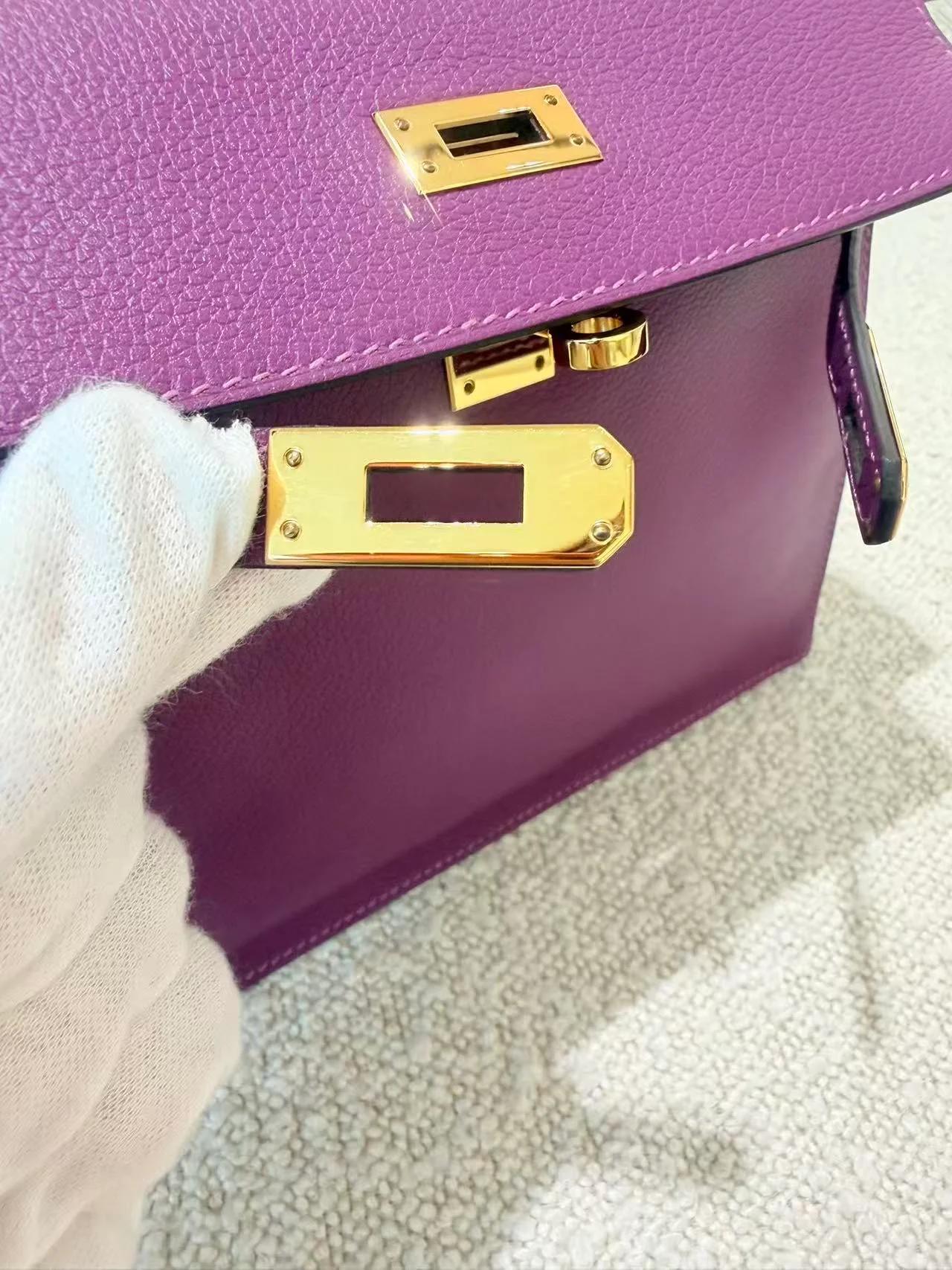 Very Good ( Rank A) HERMÈS Kelly Danse Anemone (P9) Evercolor Gold hardware D (2019) - 20