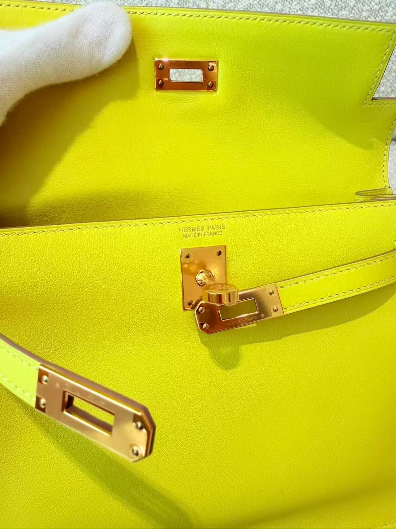 Unused ( Rank NS ) HERMÈS Kelly Danse Lime (9R) Swift Gold hardware Y (2020) - 18