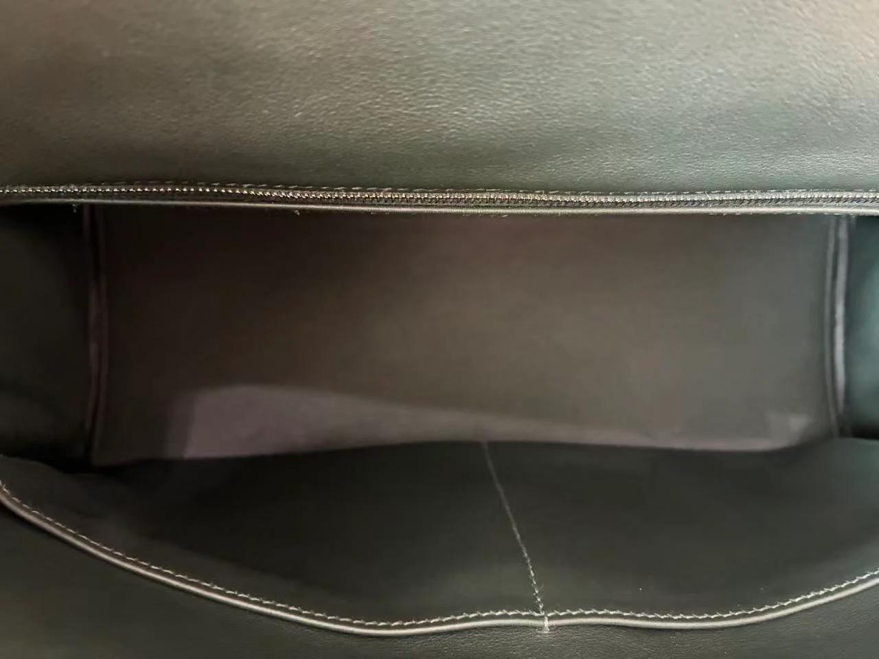 Very Good ( Rank A) HERMÈS Kelly Lakis 35 Vert Anglais (2Q) Swift Toile H canvas Palladium hardware X (2016) - 27