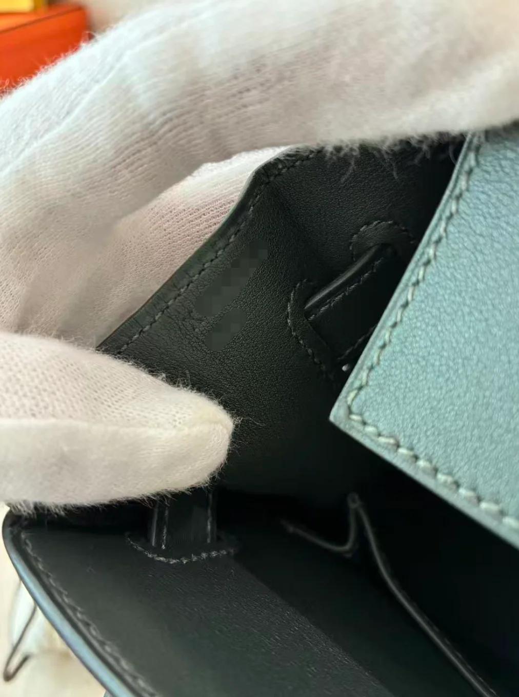 Very Good ( Rank A) HERMÈS Kelly Lakis 35 Vert Anglais (2Q) Swift Toile H canvas Palladium hardware X (2016) - 28