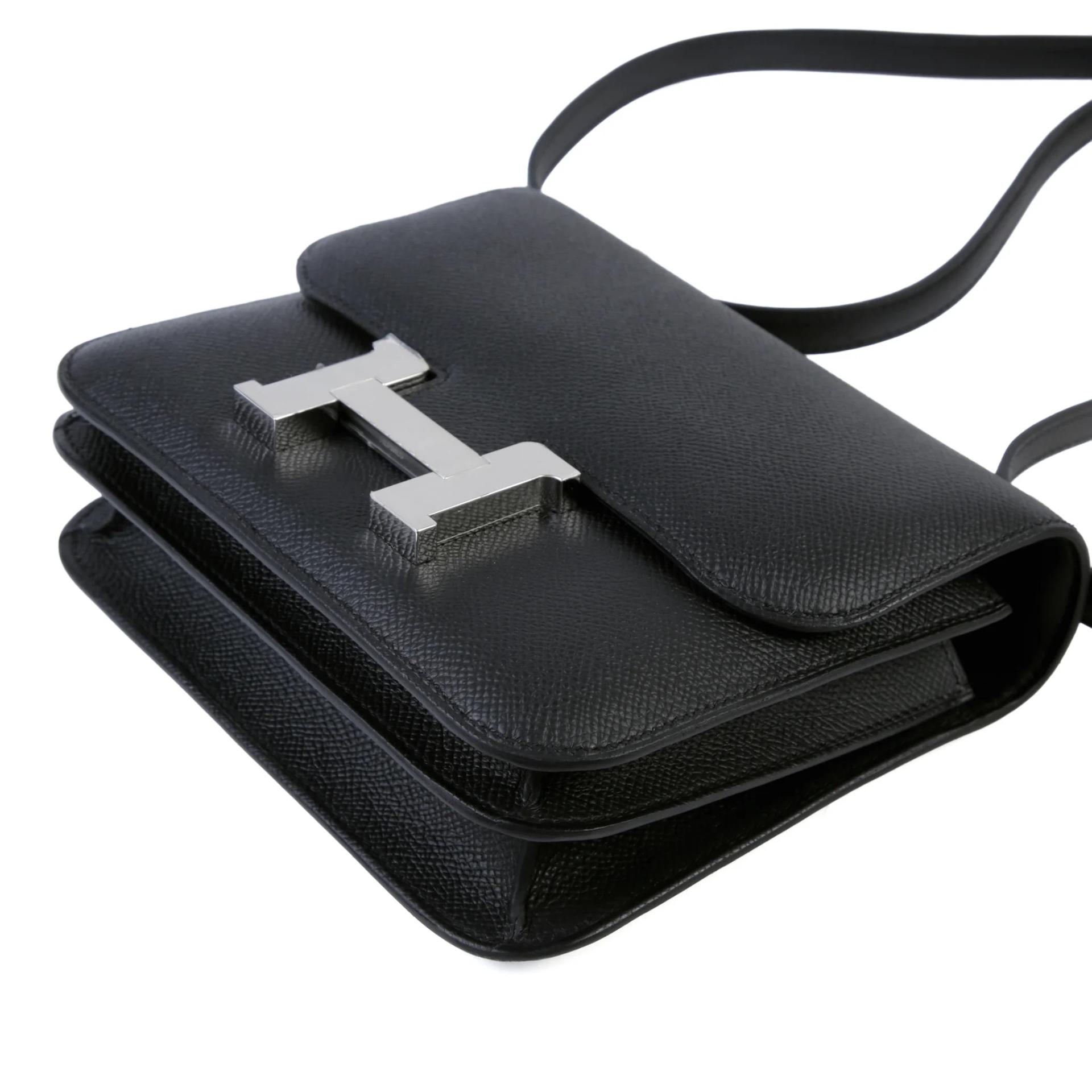 Brand New ( Rank N ) HERMÈS Constance Mini 19 Mirror Noir (89) Epsom Palladium hardware G (2026) - 5
