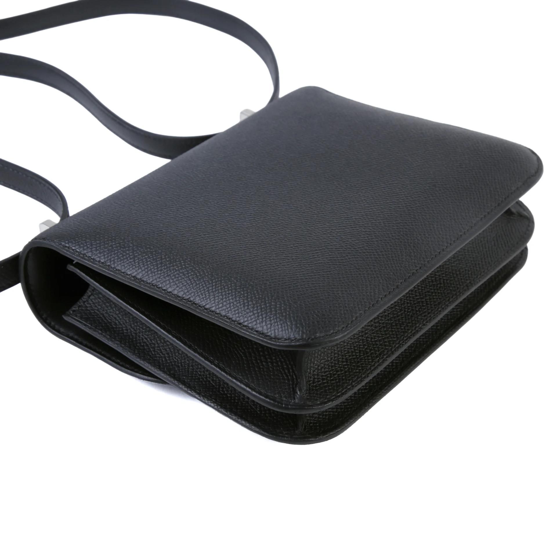 Brand New ( Rank N ) HERMÈS Constance Mini 19 Mirror Noir (89) Epsom Palladium hardware G (2026) - 6