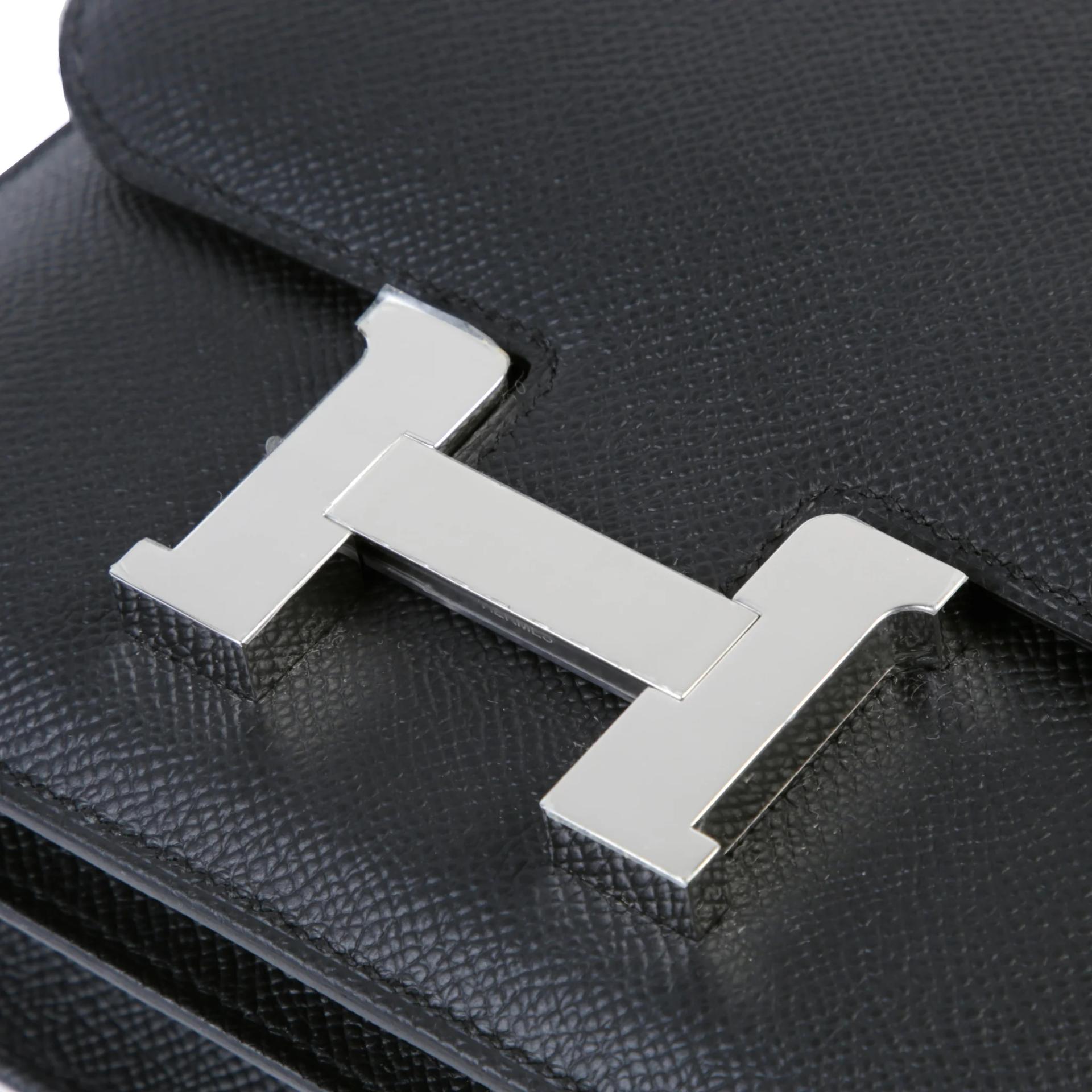 Brand New ( Rank N ) HERMÈS Constance Mini 19 Mirror Noir (89) Epsom Palladium hardware G (2026) - 8