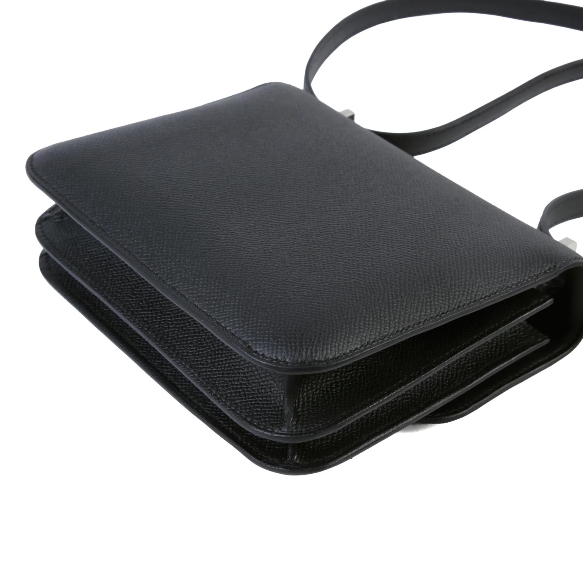 Brand New ( Rank N ) HERMÈS Constance Mini 19 Mirror Noir (89) Epsom Palladium hardware G (2026) - 7