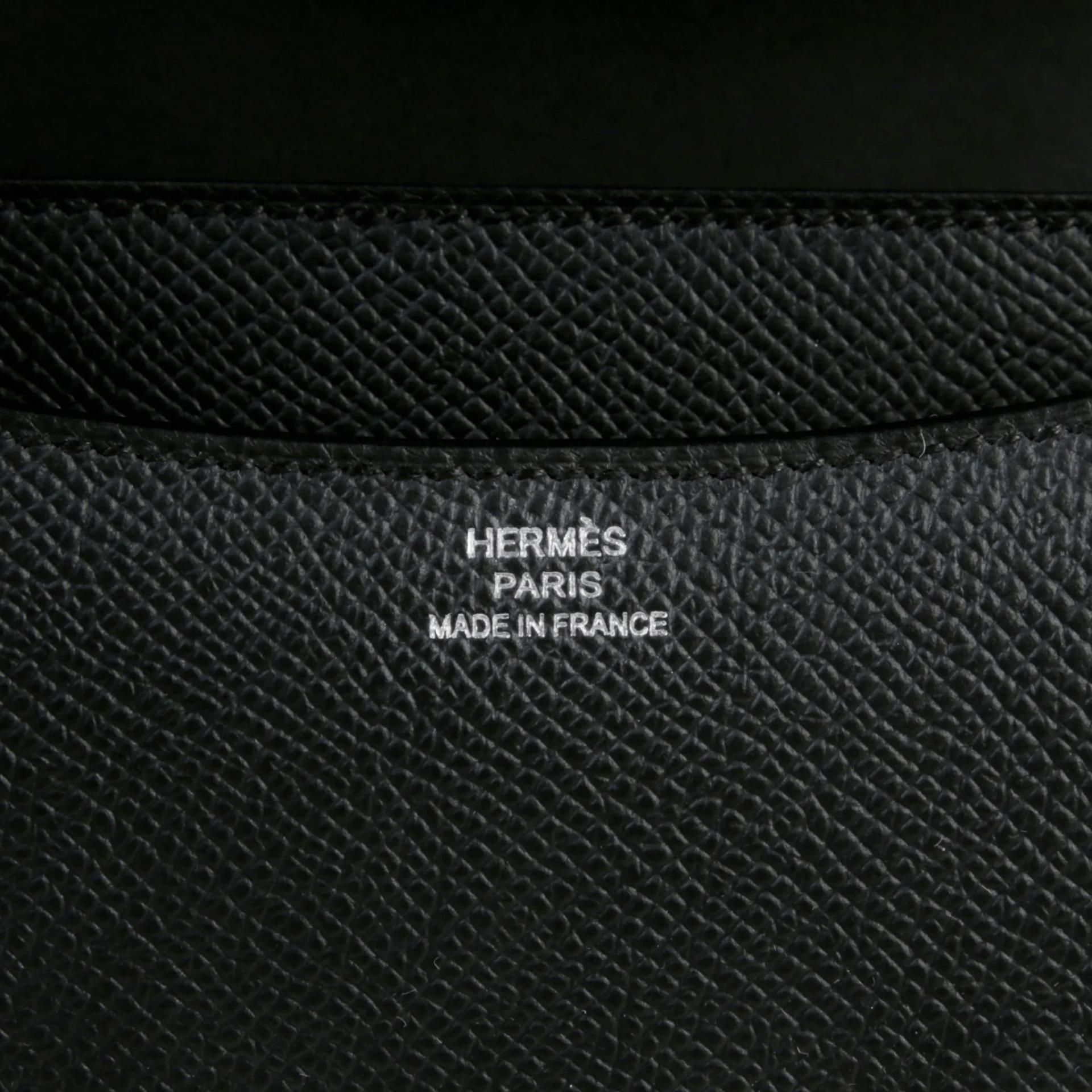 Brand New ( Rank N ) HERMÈS Constance Mini 19 Mirror Noir (89) Epsom Palladium hardware G (2026) - 10