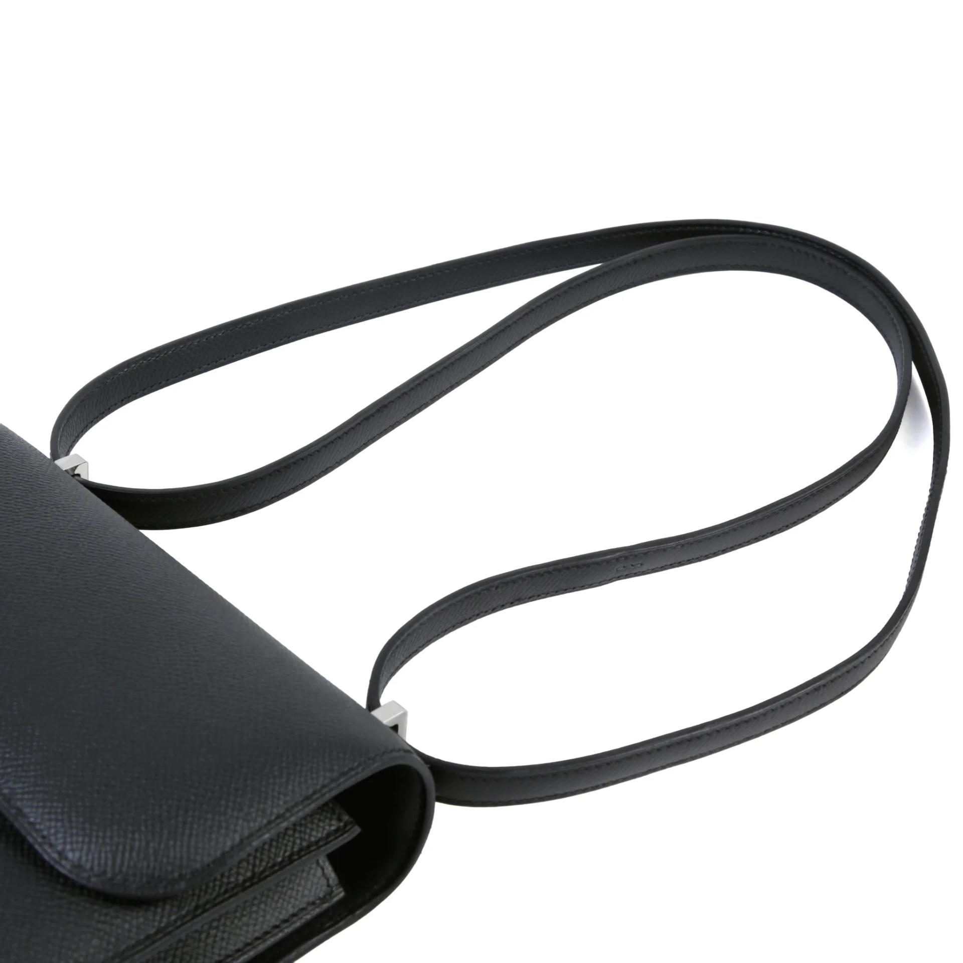 Brand New ( Rank N ) HERMÈS Constance Mini 19 Mirror Noir (89) Epsom Palladium hardware G (2026) - 3