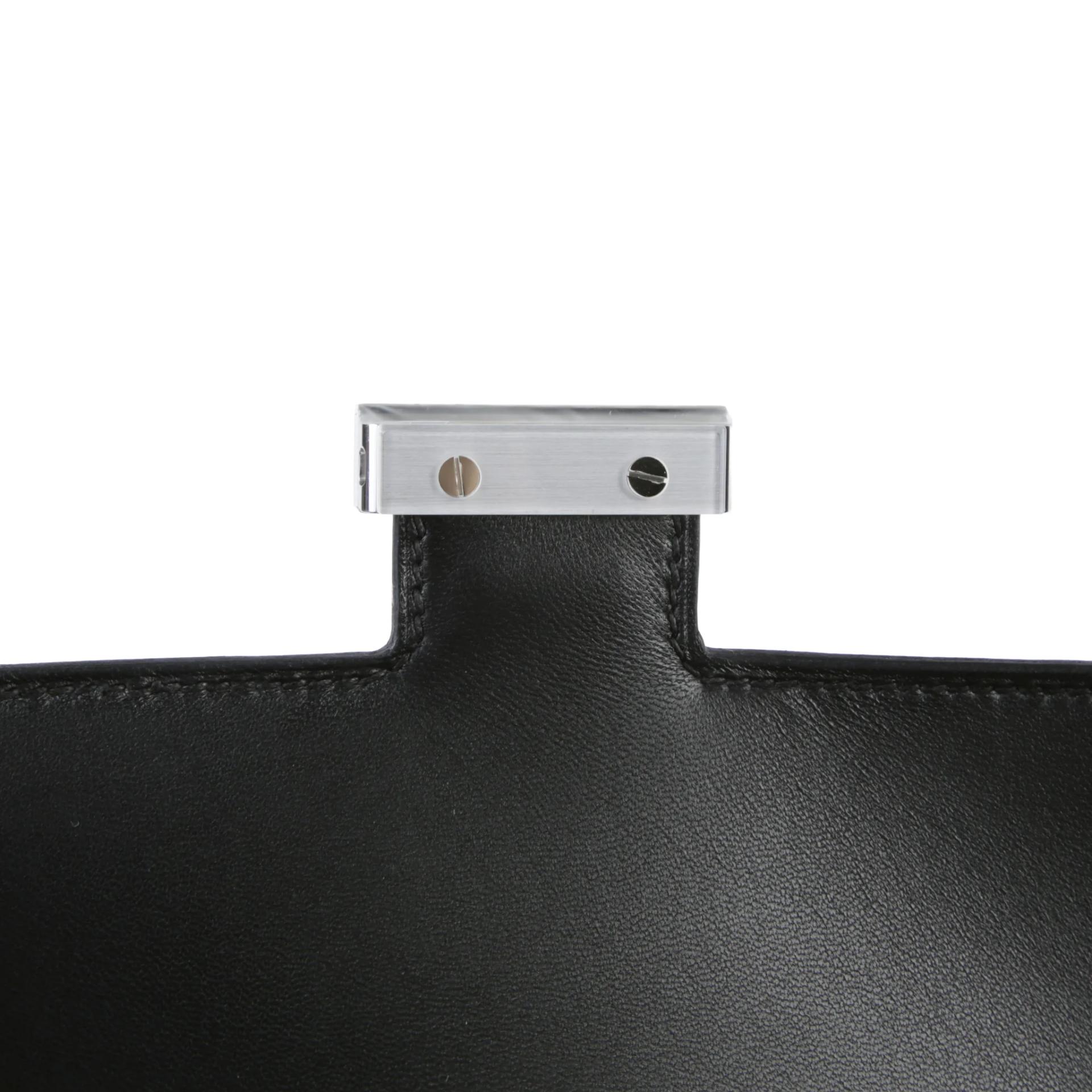 Brand New ( Rank N ) HERMÈS Constance Mini 19 Mirror Noir (89) Epsom Palladium hardware G (2026) - 9