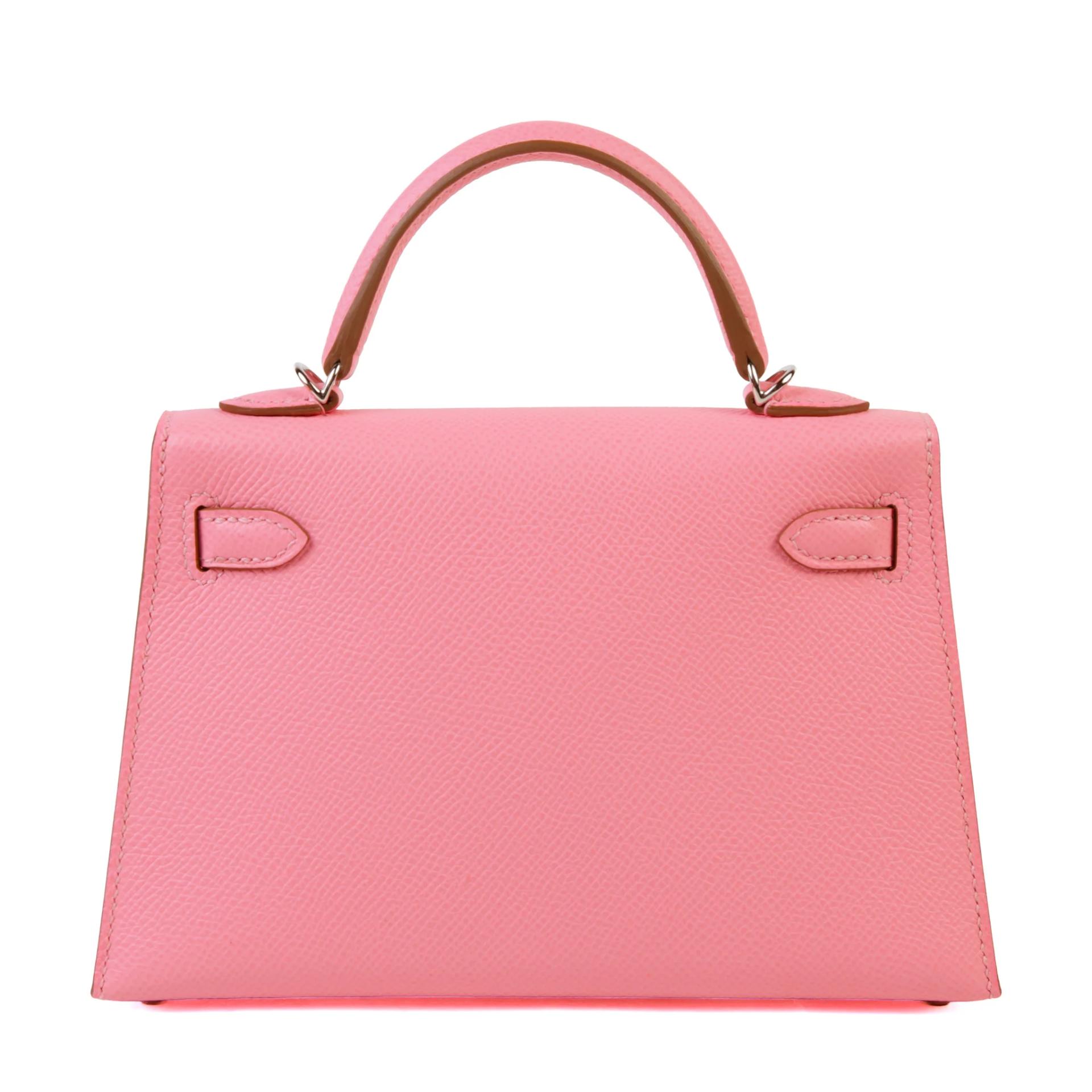 Brand New ( Rank N ) HERMÈS Mini Kelly II Rose Confetti (1Q) Epsom Palladium hardware G (2026) - 2