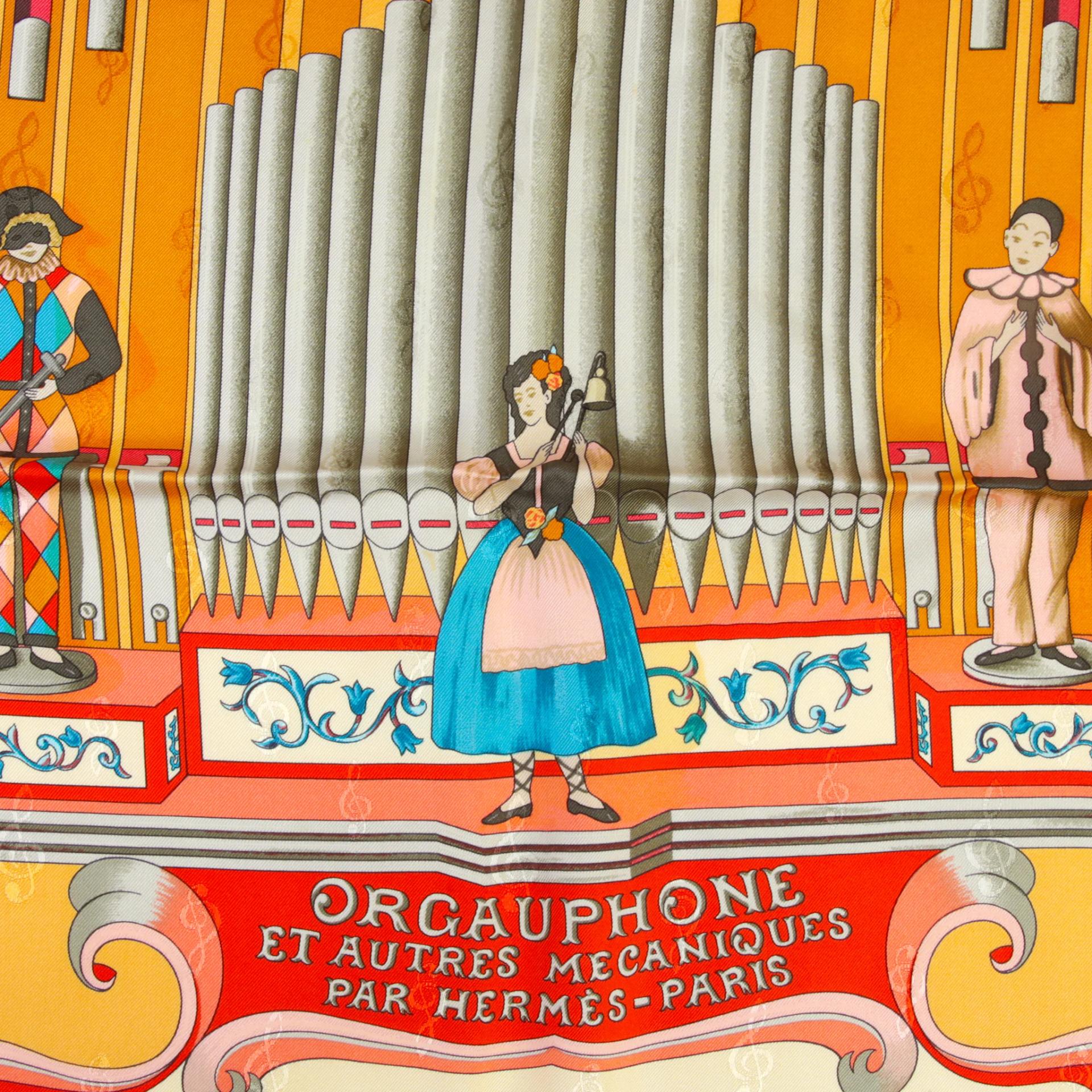 Carre 90 scarf ORGAUPHONE ETAUTRES MECANIQUES Orange