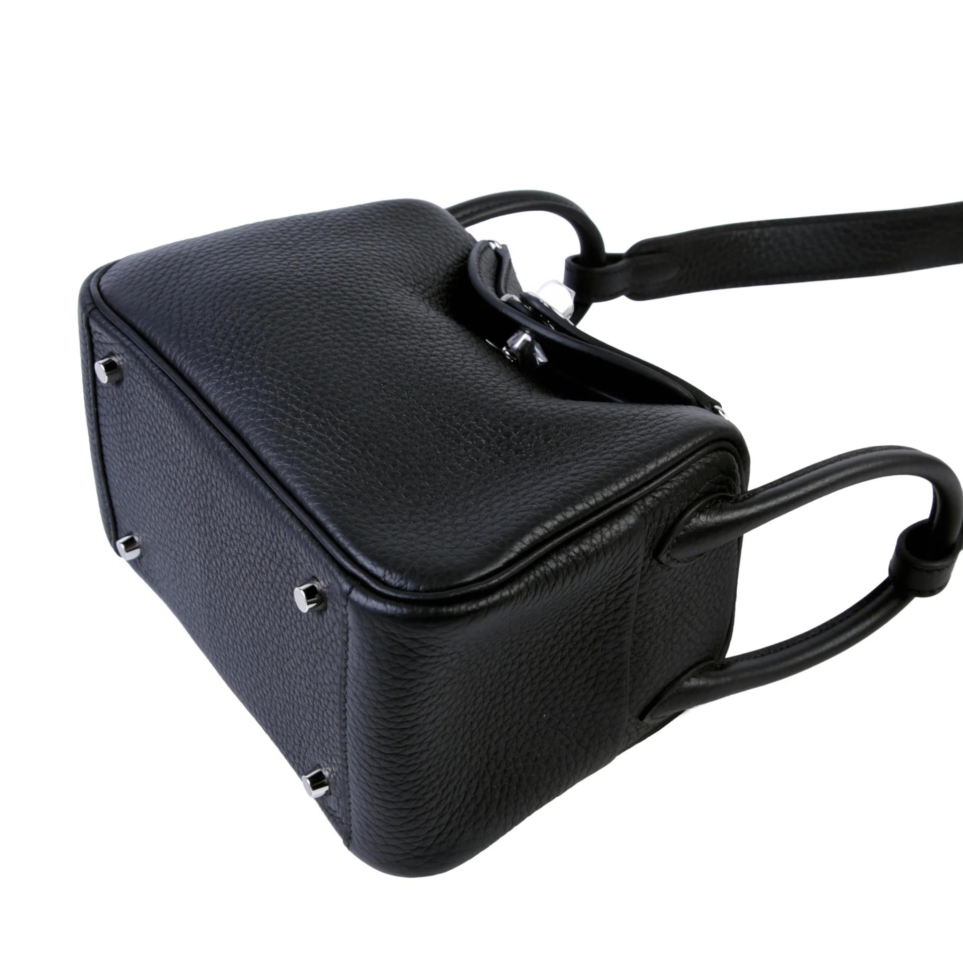 Brand New ( Rank N ) HERMÈS Mini Lindy II Noir (89) Clemence Palladium hardware G (2026) - 5