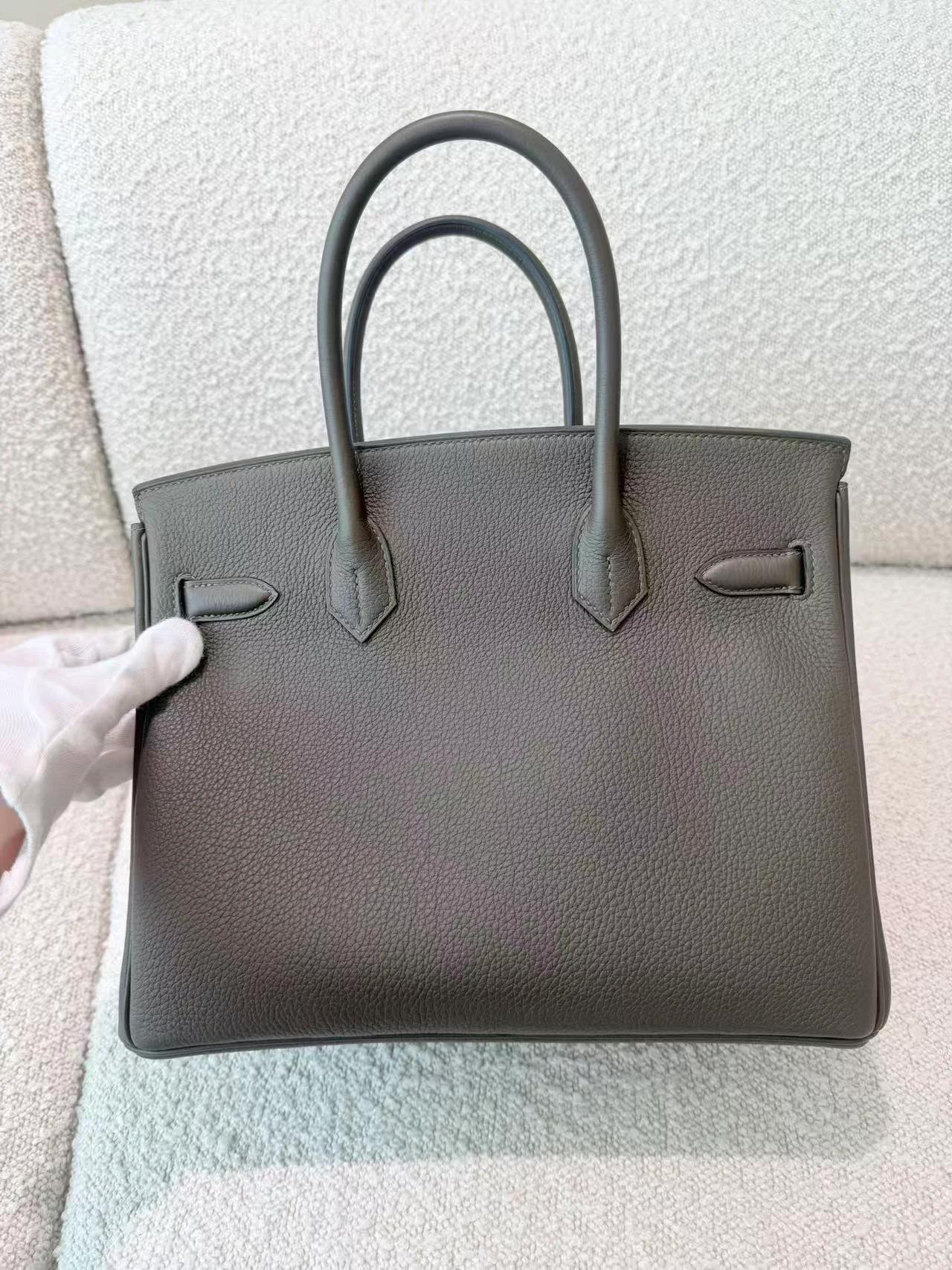 ランク N 新品 HERMÈS エルメス バーキン30 ヴェールローデン (V8) トゴ シルバー金具 G刻印 (2026) - 6