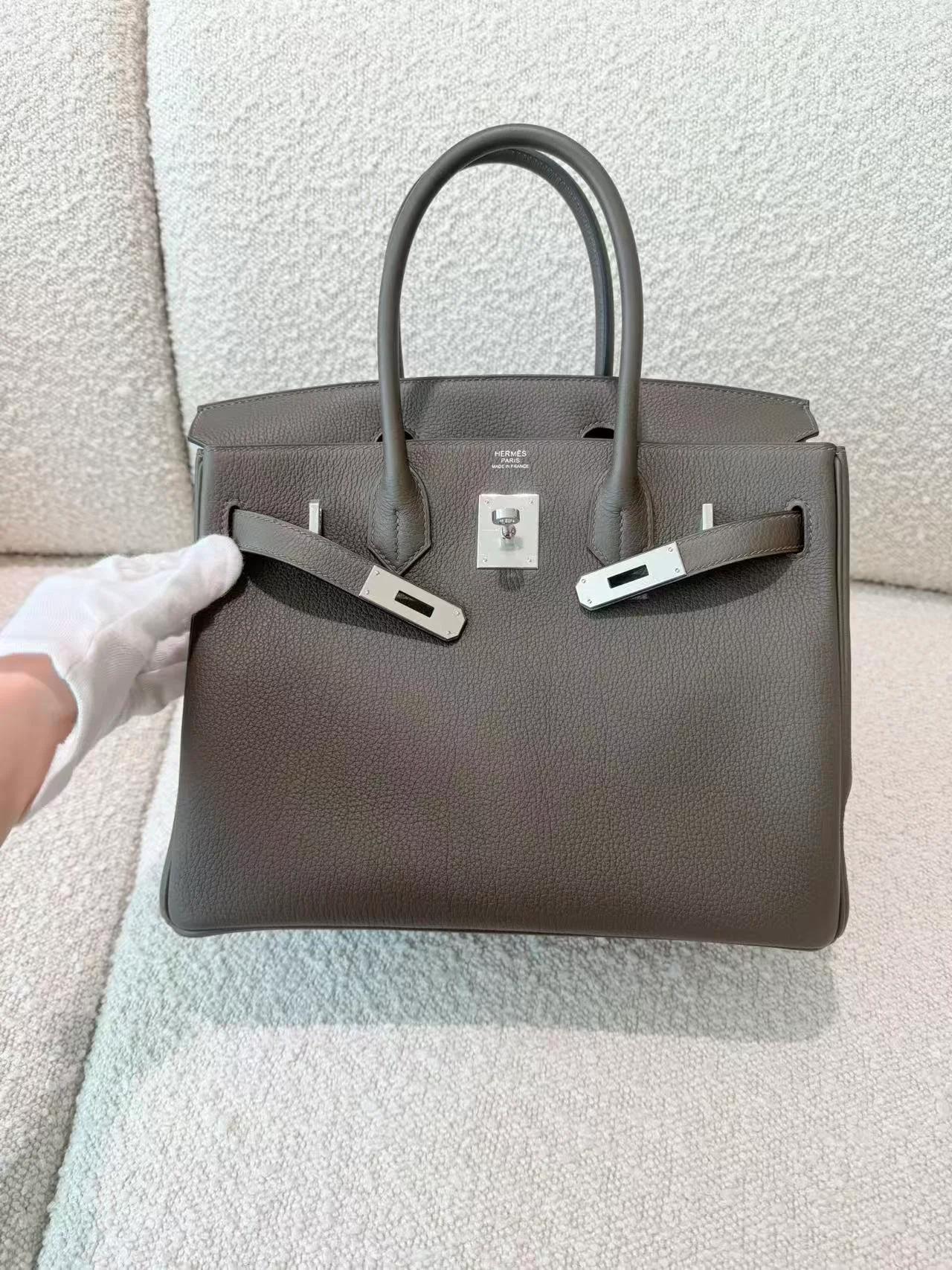 ランク N 新品 HERMÈS エルメス バーキン30 ヴェールローデン (V8) トゴ シルバー金具 G刻印 (2026) - 5