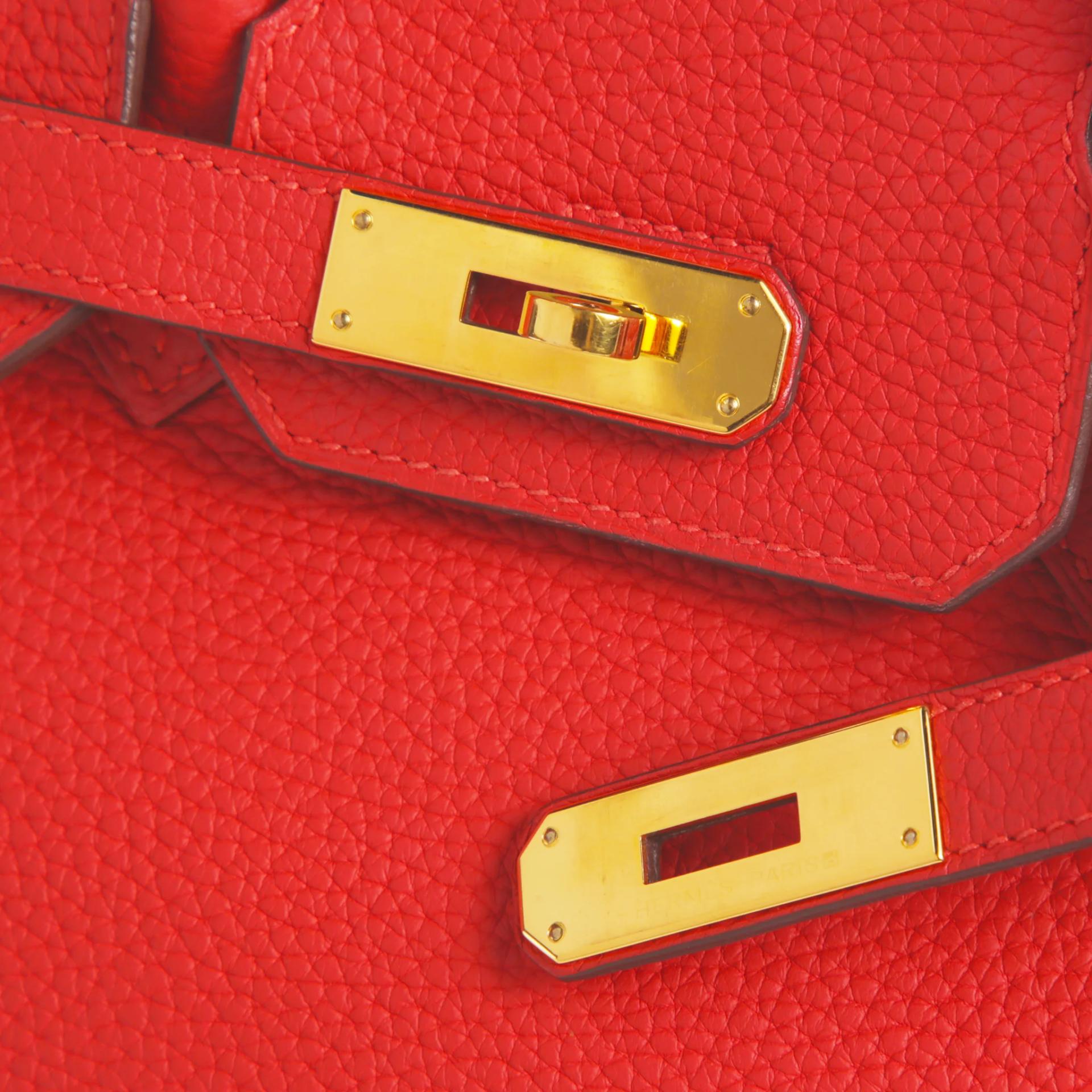 ランク A HERMÈS エルメス バーキン30 ルージュトマト (S5) トリヨン ゴールド金具 X刻印 (2016) - 8