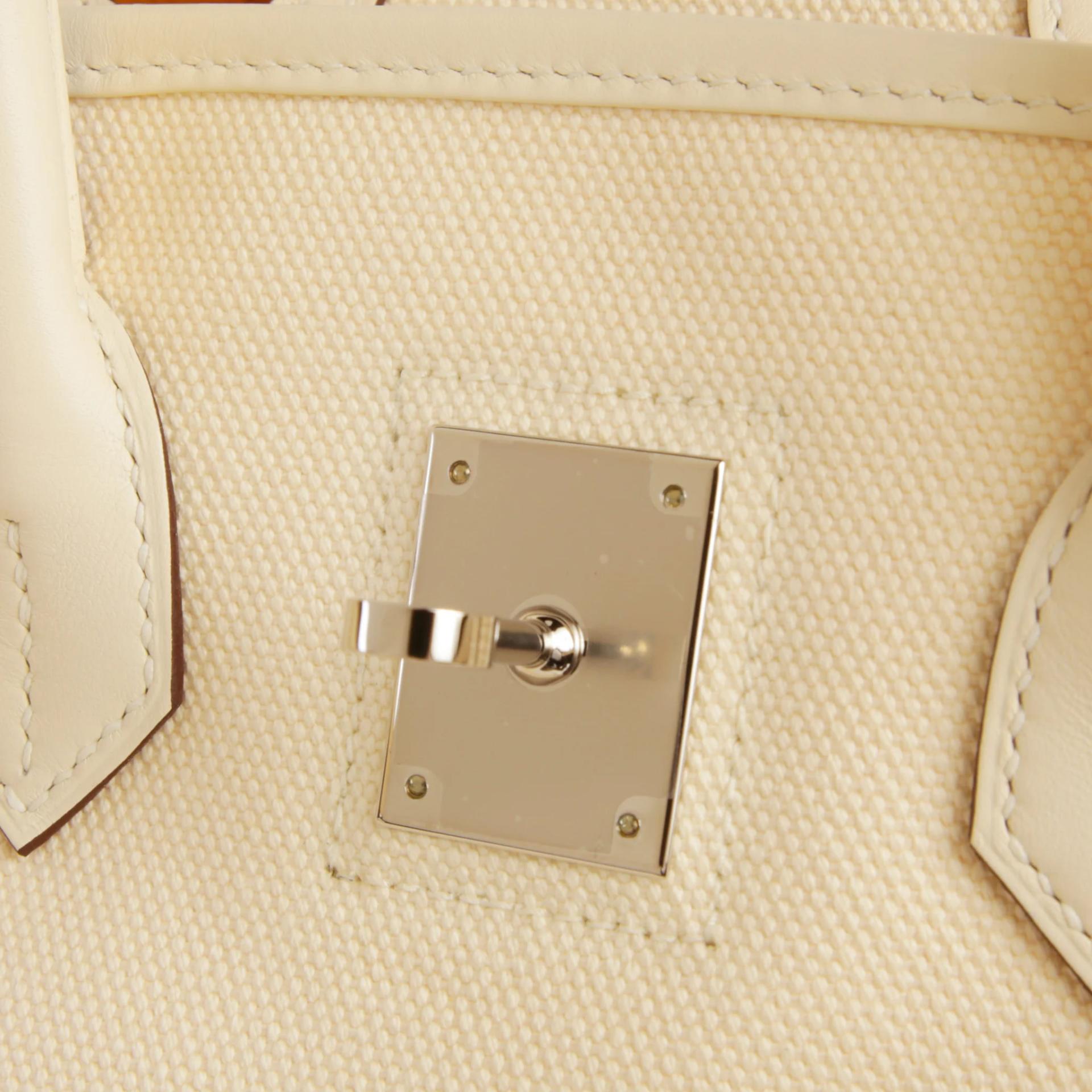 ランク NS 未使用品 HERMÈS エルメス 限定品 バーキン35 カーゴ ナタ (I2) トワルゴエラン スイフト シルバー金具 Z刻印 (2021) - 9