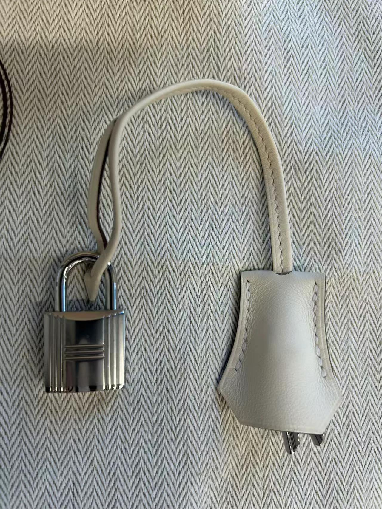 Unused ( Rank NS ) HERMÈS Limited Edition Birkin Cargo 25 Nata (I2) Canvas Swift Palladium hardware Z (2021) - 13