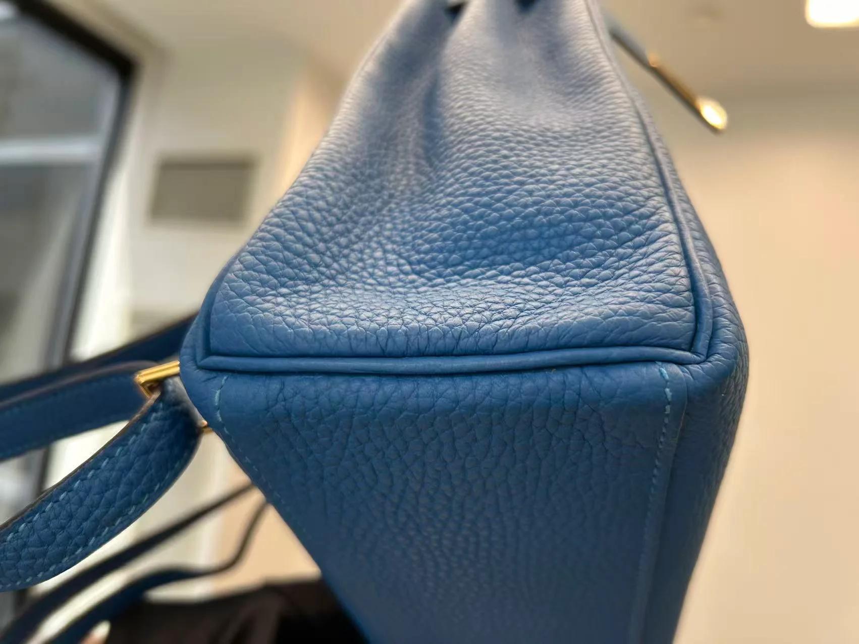 A美品 HERMÈS 爱马仕 Kelly Ado PM 小号 0F 弗里达蓝 Bleu Frida Togo小牛皮 金扣 D刻 2019年 - 6