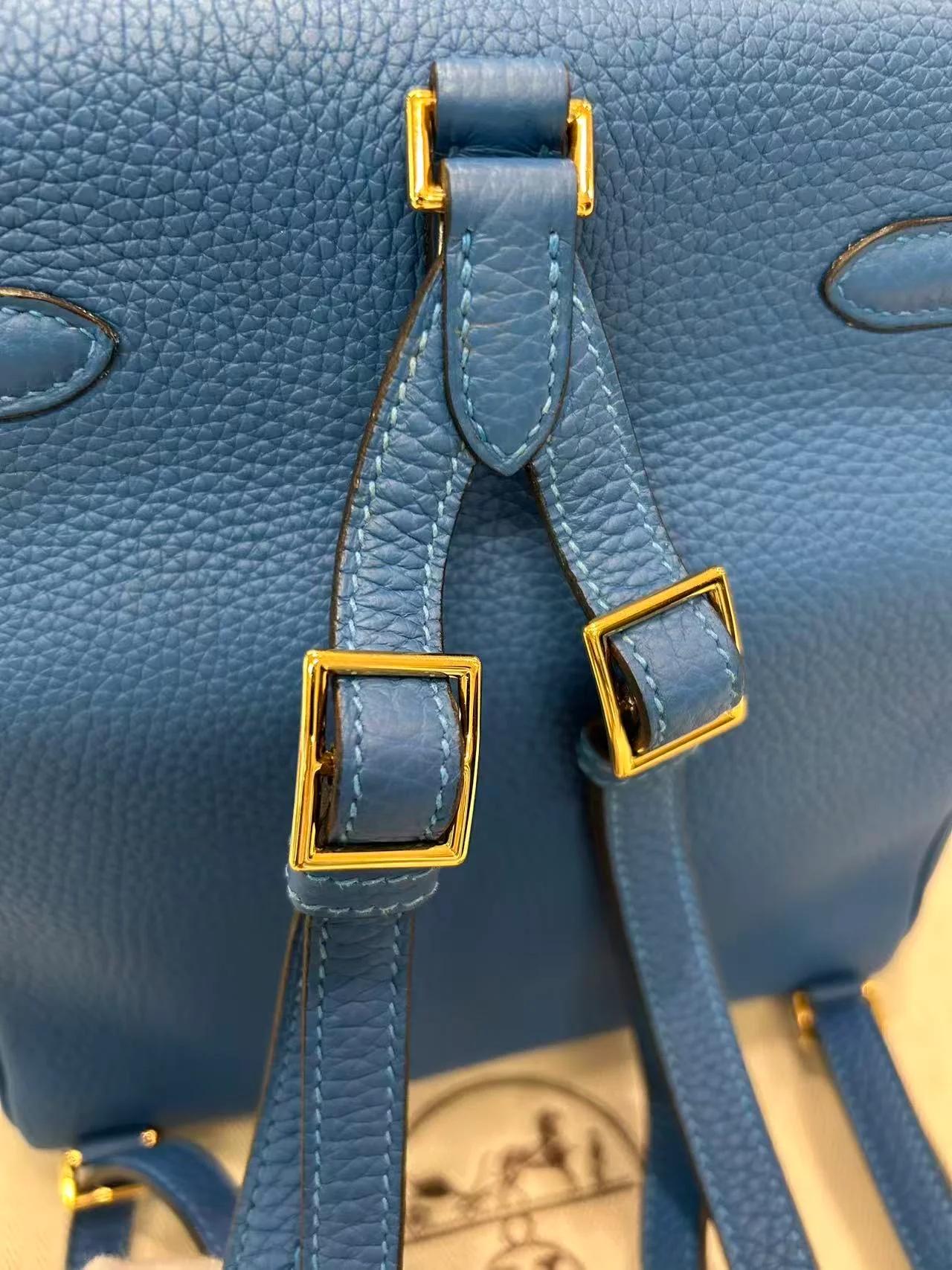 A美品 HERMÈS 爱马仕 Kelly Ado PM 小号 0F 弗里达蓝 Bleu Frida Togo小牛皮 金扣 D刻 2019年 - 10