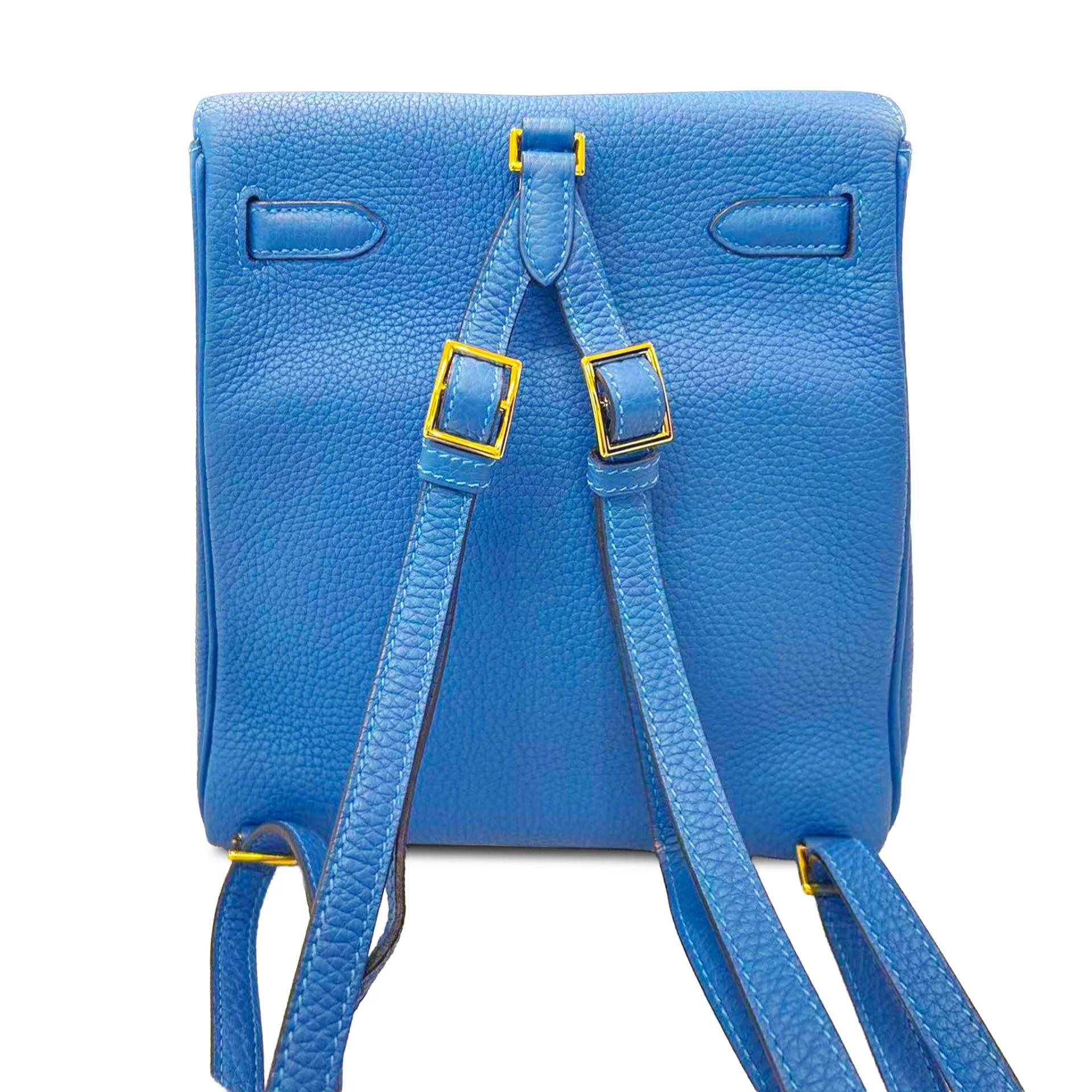 A美品 HERMÈS 爱马仕 Kelly Ado PM 小号 0F 弗里达蓝 Bleu Frida Togo小牛皮 金扣 D刻 2019年 - 2