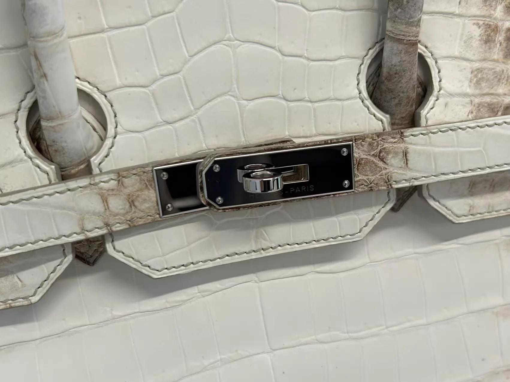 Unused ( Rank NS ) HERMÈS Limited Edition Birkin 35 Himalaya Himalaya Matte Niloticus Crocodile Palladium hardware T (2015) - 7