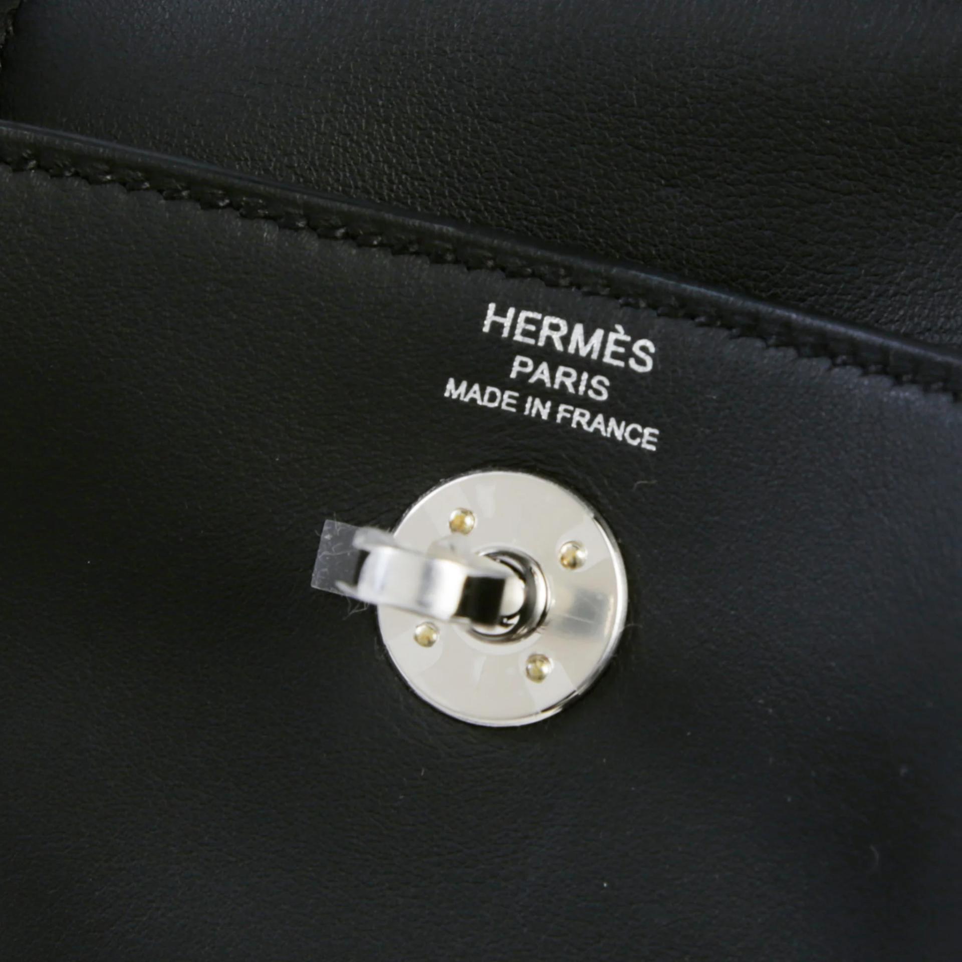 ランク N 新品 HERMÈS エルメス ミニリンディ2 ヴェルソ ブラック (89) ブルータイ (P5) スイフト シルバー金具 K刻印 (2025) - 9