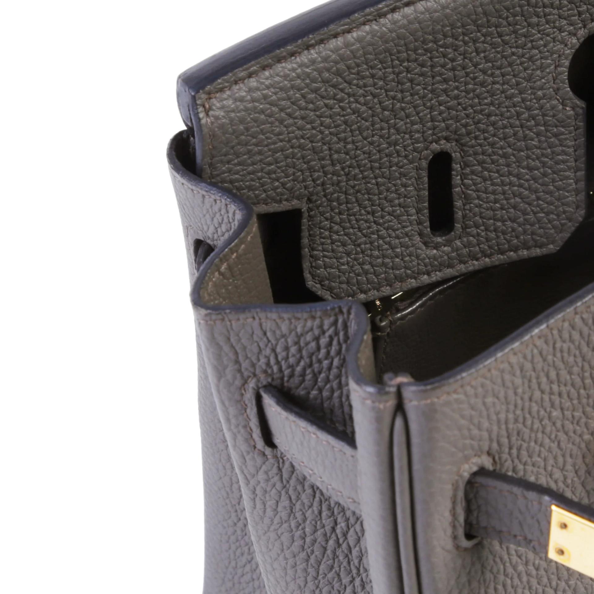 ランク A HERMÈS エルメス バーキン25 エタン (8F) トゴ ピンクゴールド金具 D刻印 (2019) - 12