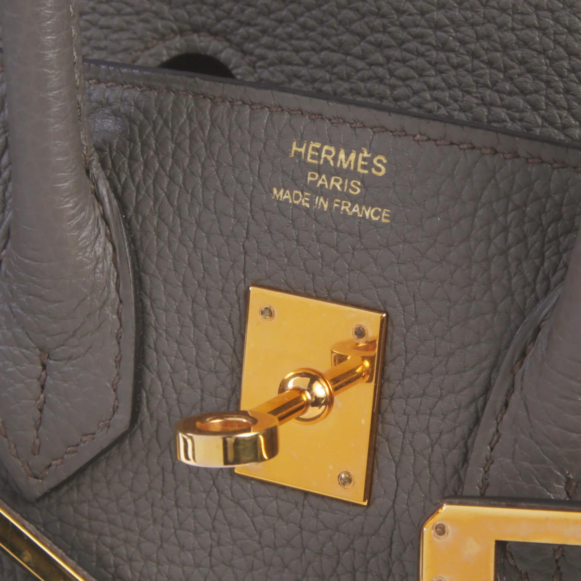 ランク A HERMÈS エルメス バーキン25 エタン (8F) トゴ ピンクゴールド金具 D刻印 (2019) - 9