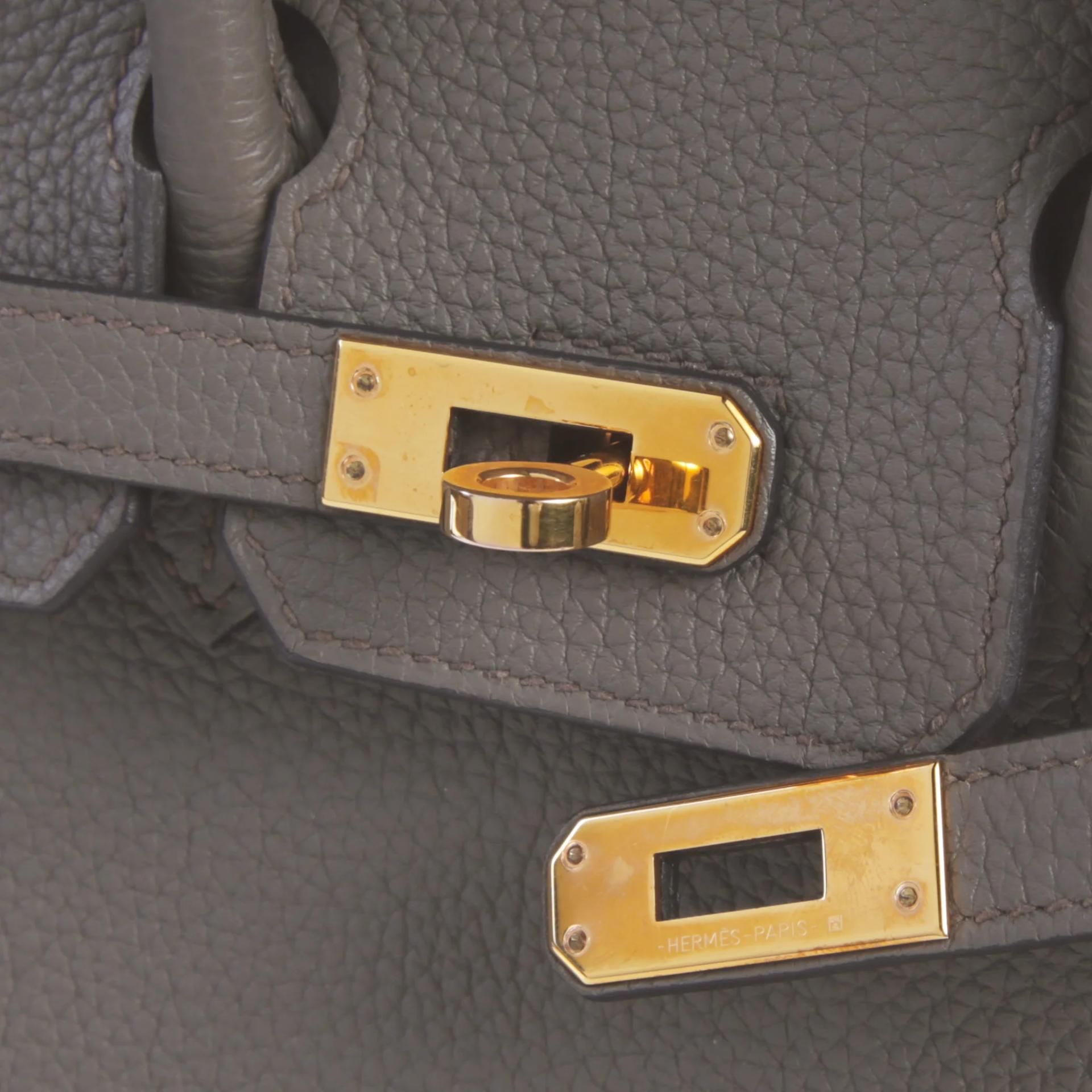 ランク A HERMÈS エルメス バーキン25 エタン (8F) トゴ ピンクゴールド金具 D刻印 (2019) - 8