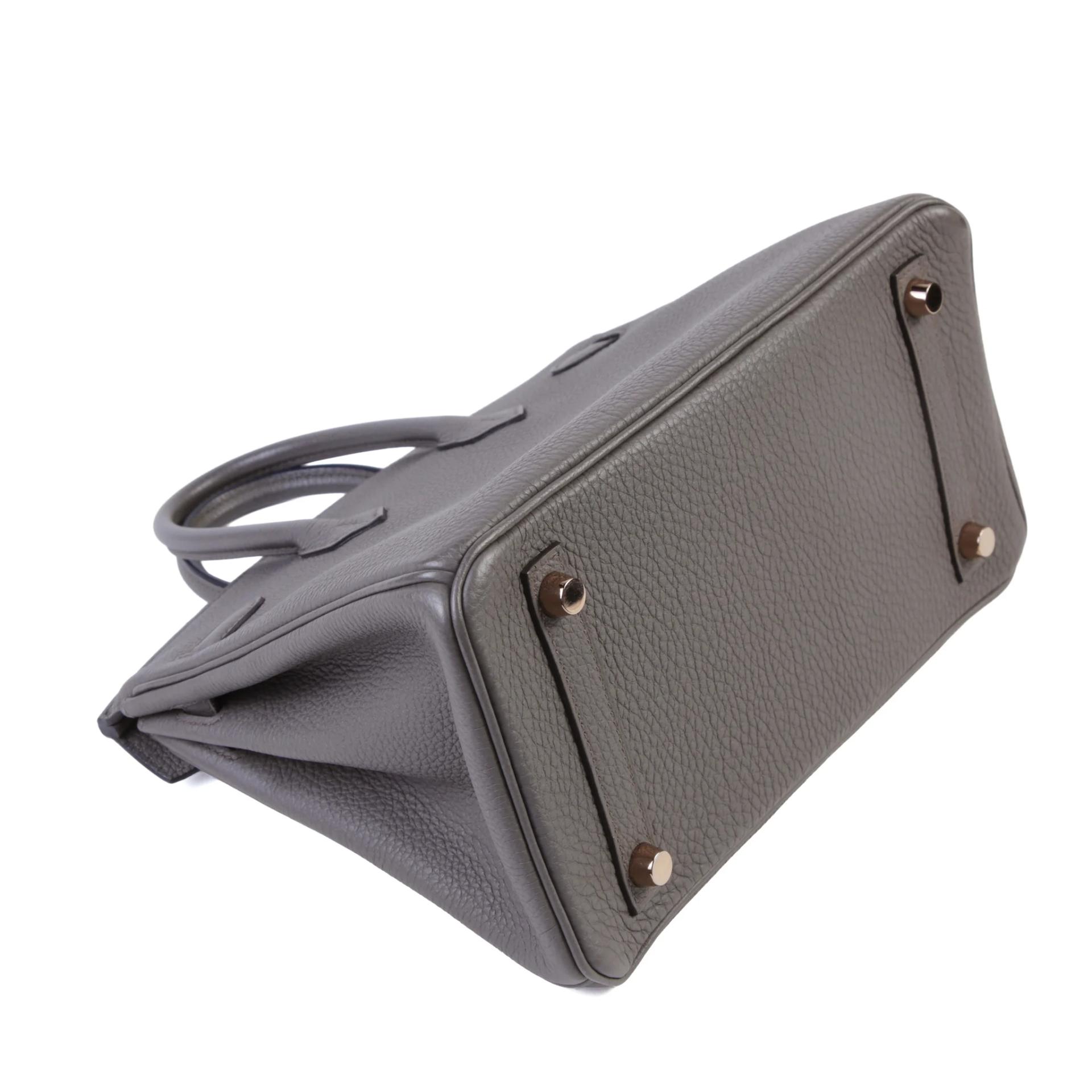 ランク A HERMÈS エルメス バーキン25 エタン (8F) トゴ ピンクゴールド金具 D刻印 (2019) - 6