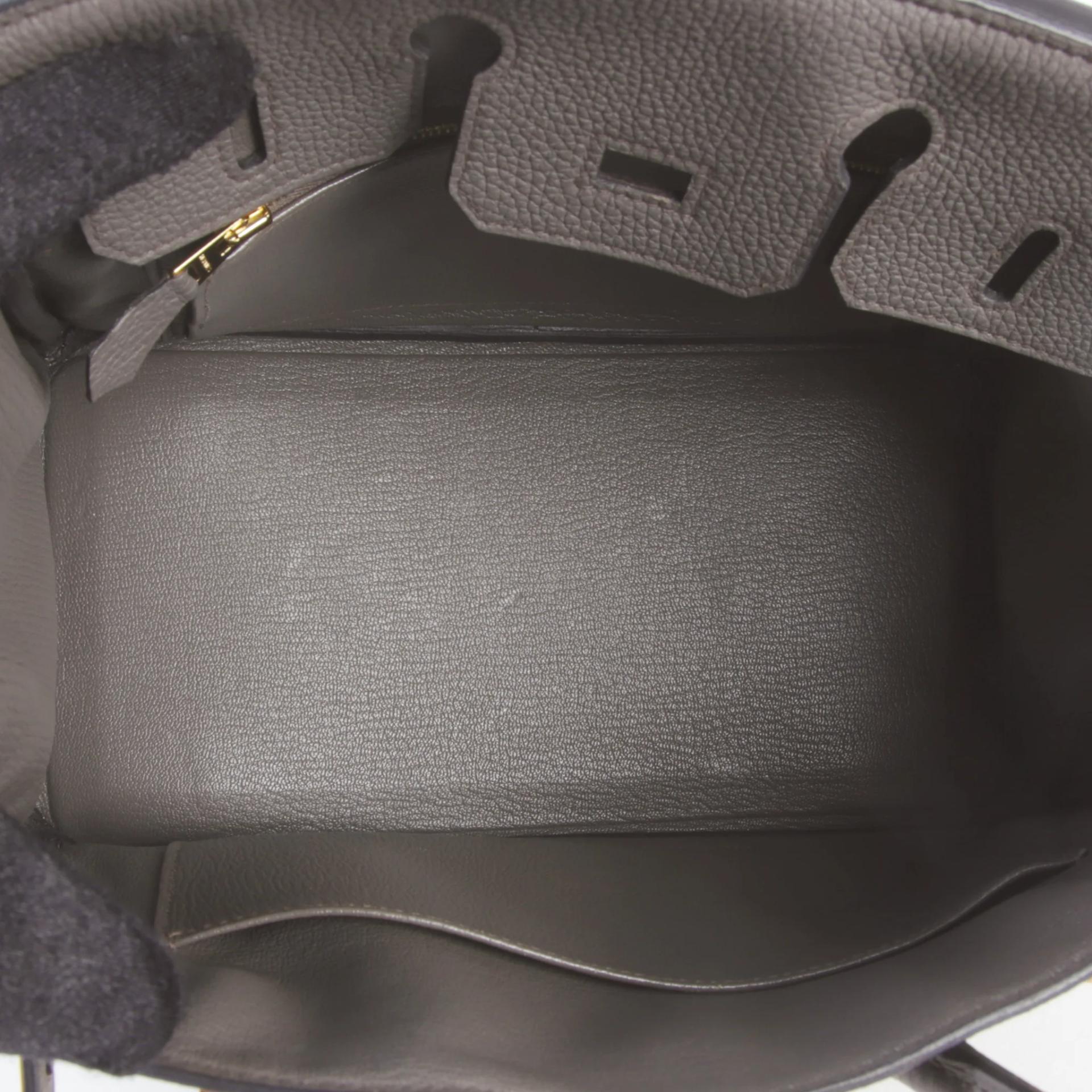 ランク A HERMÈS エルメス バーキン25 エタン (8F) トゴ ピンクゴールド金具 D刻印 (2019) - 10